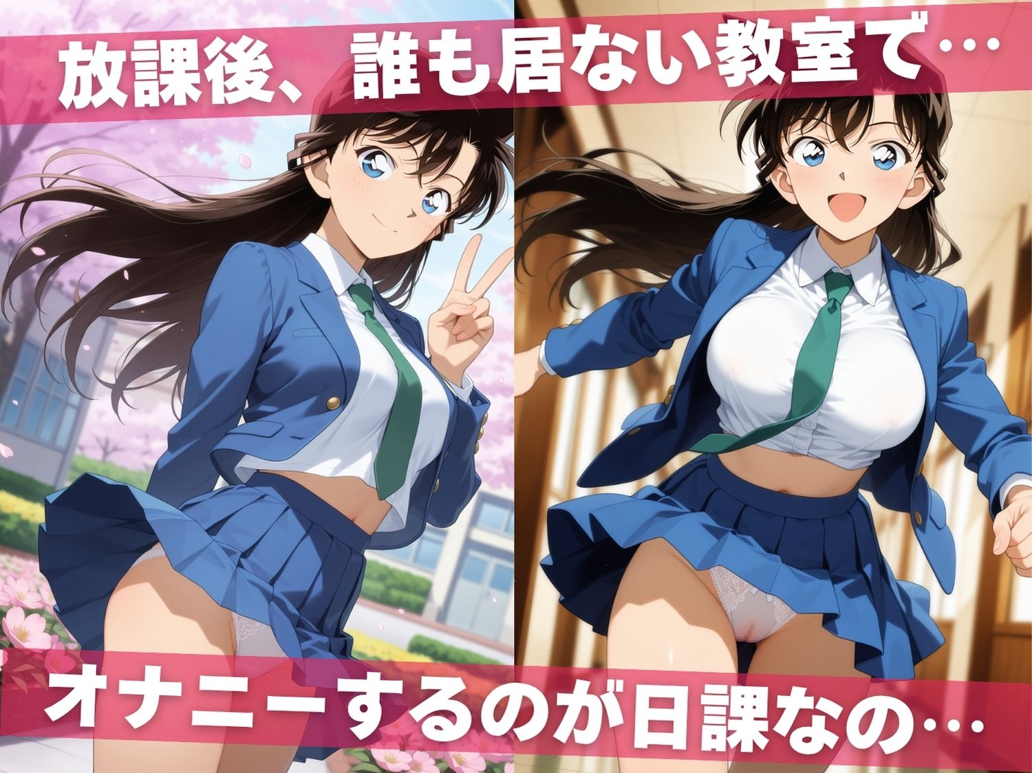 サンプル画像1:オナニー覗かれ、寝取られて  名探偵コ●ン 〜 学校編 〜 おじさんに暴かれた秘密(ビーチで、できちゃった。) [d_645352]