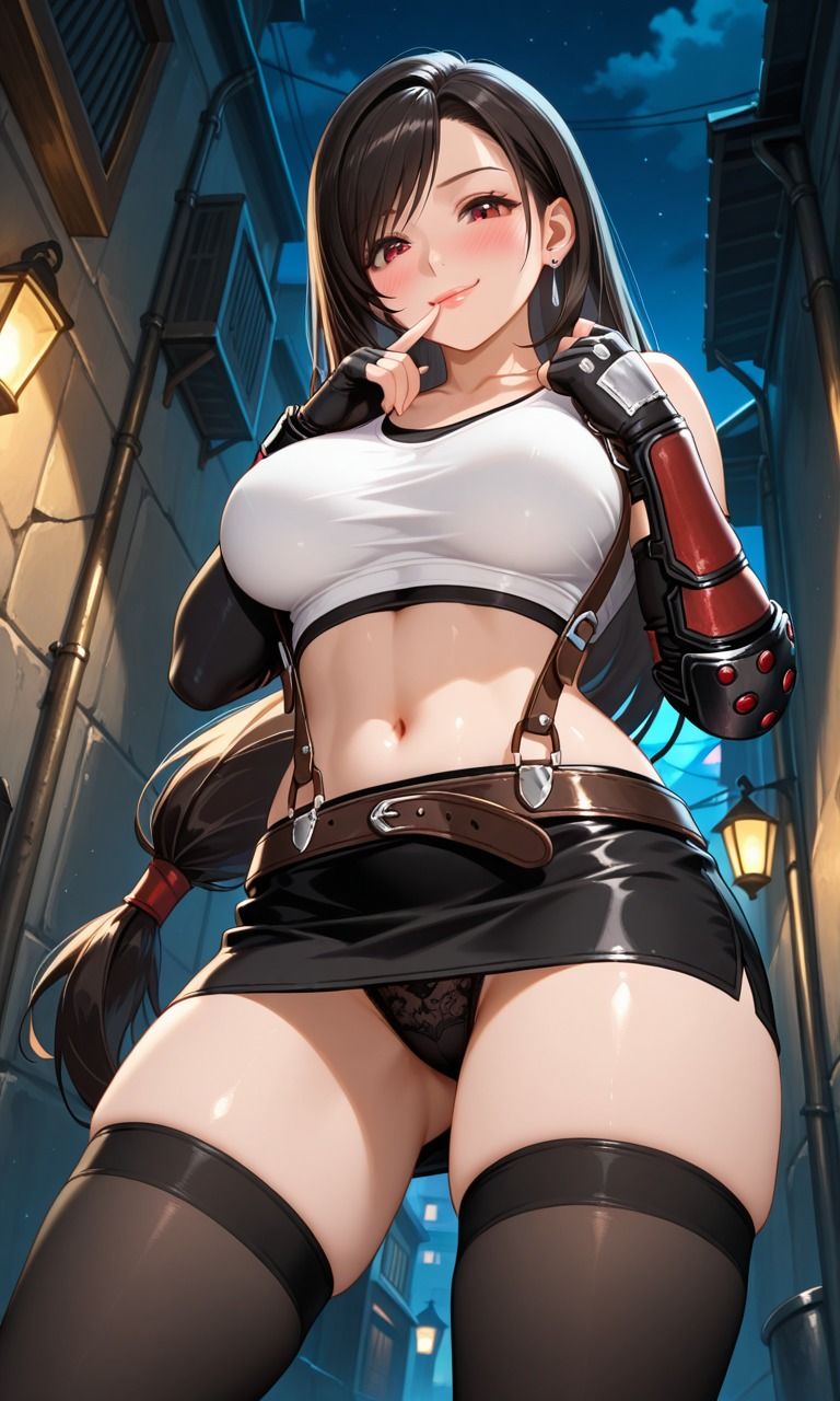 【FF7】ティファ・エアリス・ユフィ 〜アヘ顔中出し堕ちセックスCG集〜 ｜ パンチラ・パイズリ・尻コキ・中出し 画像1