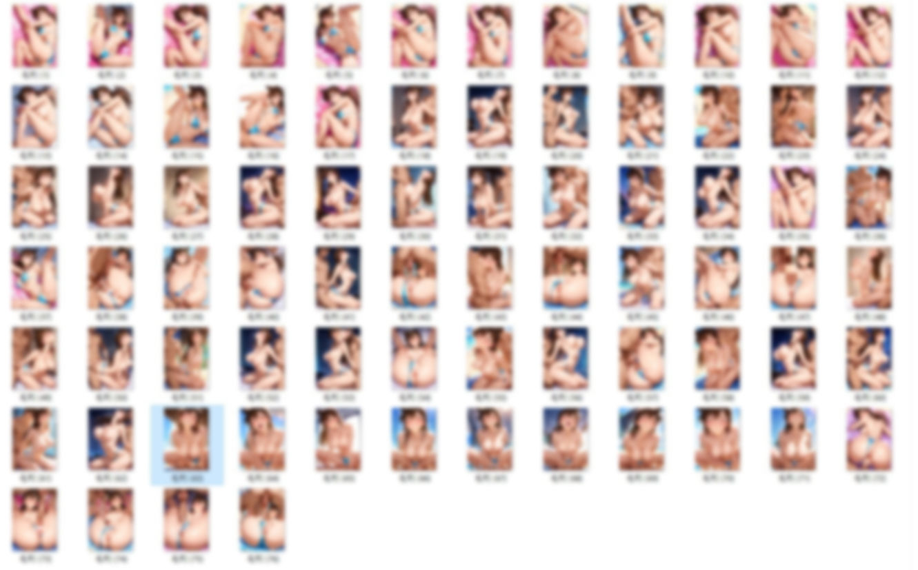 サンプル画像1:毛〇蘭  水色ビキニ（75枚）(HIGMアート) [d_645646]