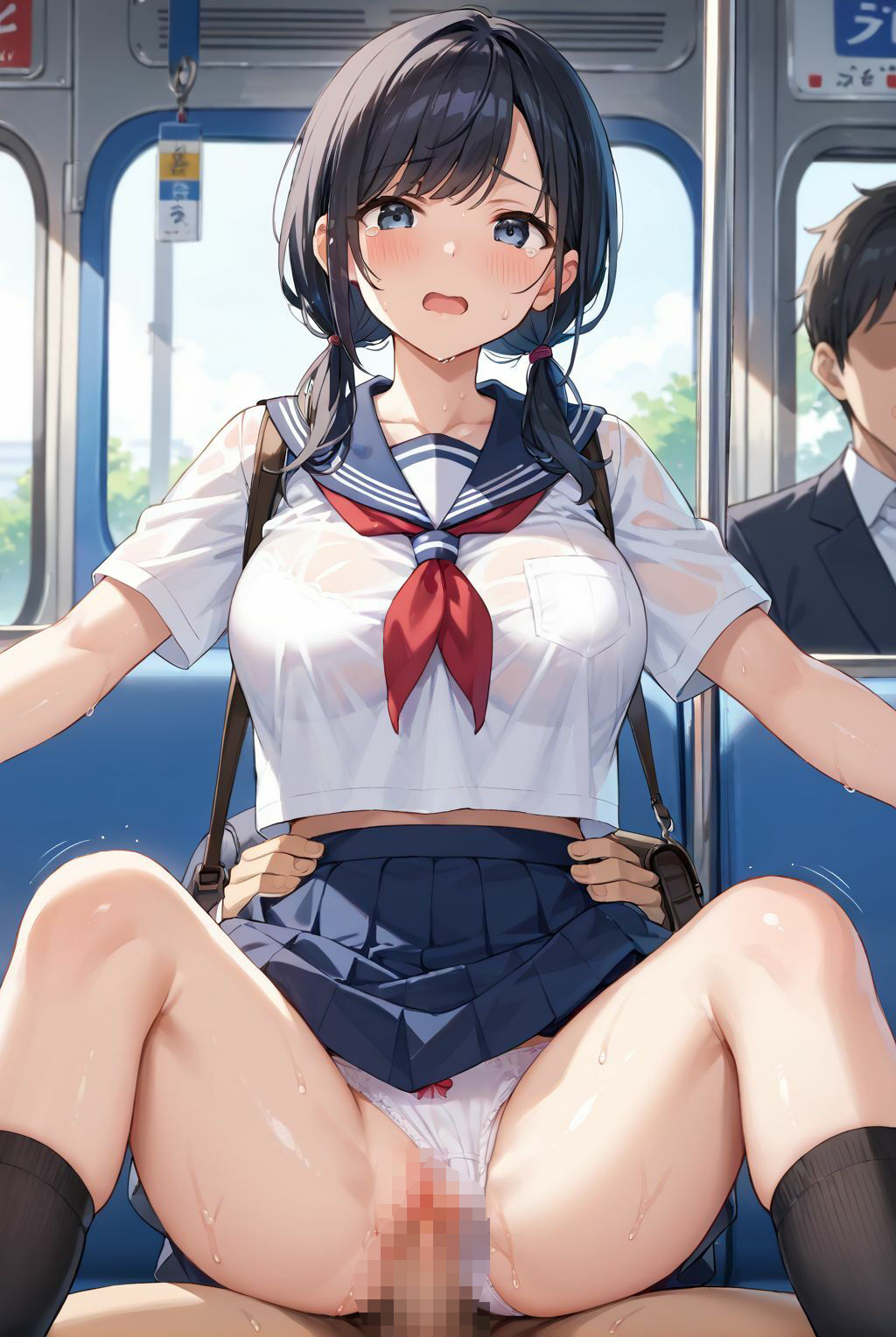 揺れる電車で無抵抗なあの子を孕ませた 画像6