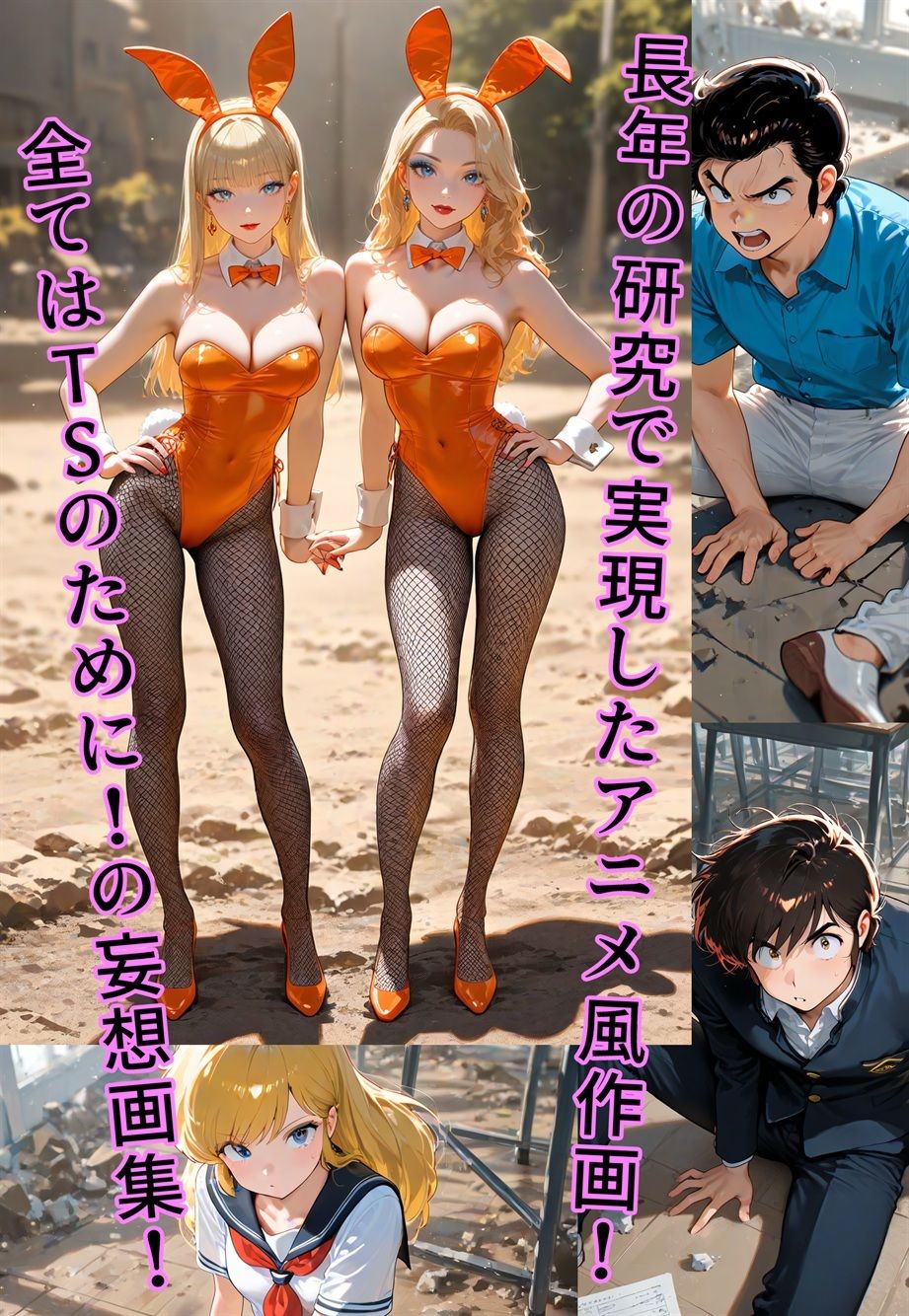 サンプル画像1:100円画集  うさぎ大使降臨！？〜バニー（♂）1000年契約で大パニック！〜(真城の秘宝館) [d_646354]