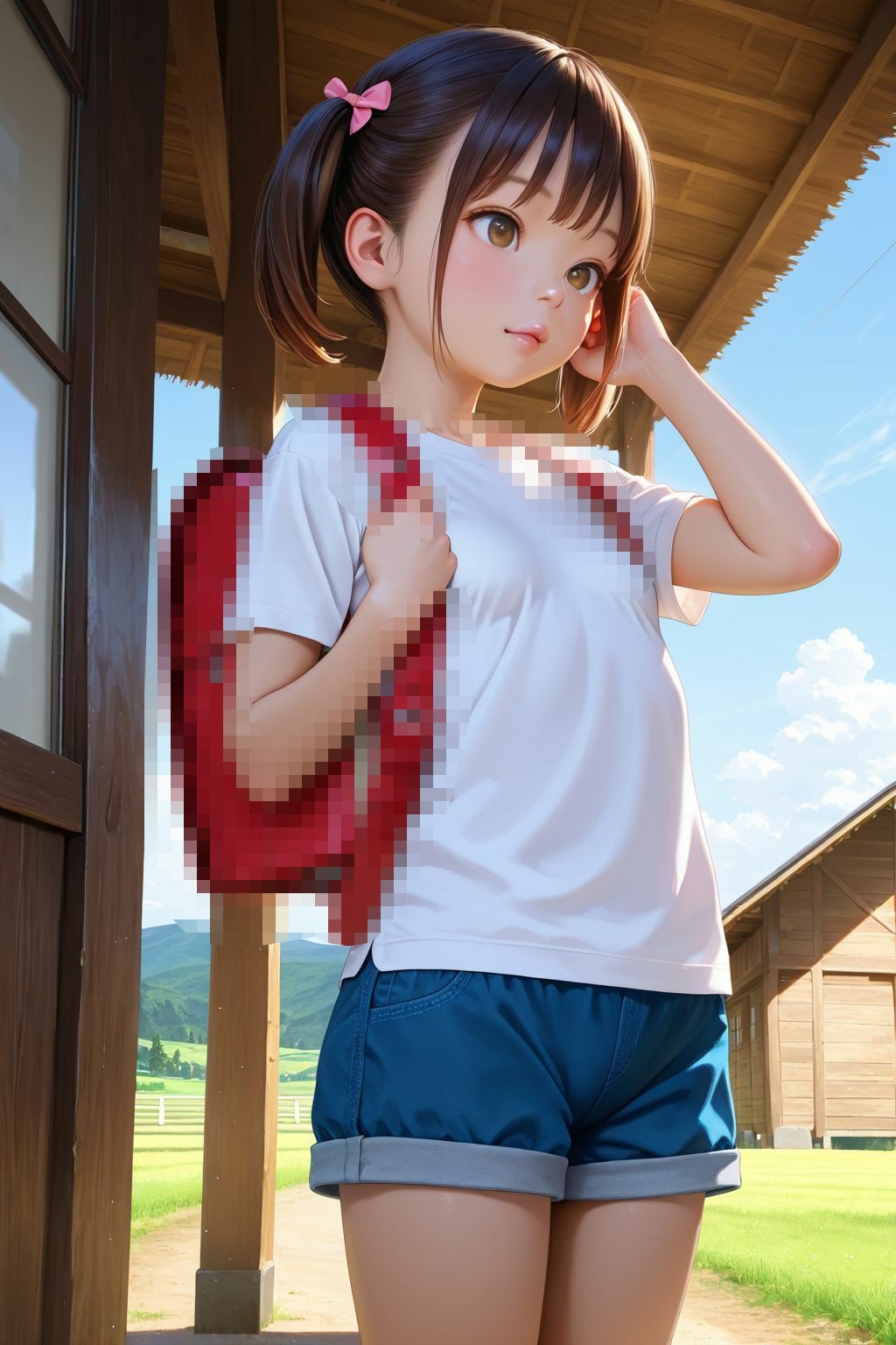 女の子と田舎道で サンプル画像 2