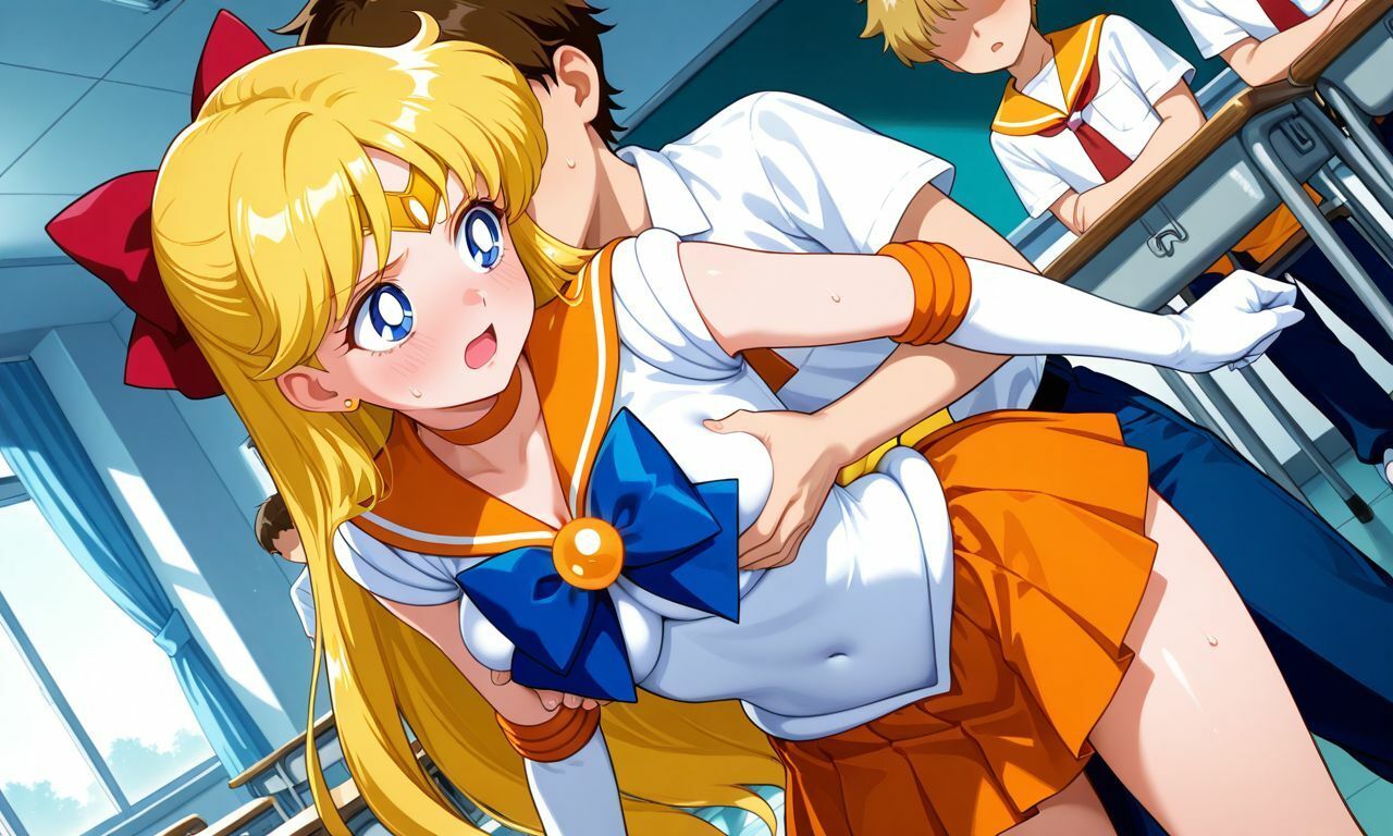 正体がバレて同級生に犯●れるセーラー●ーム5人組 画像7