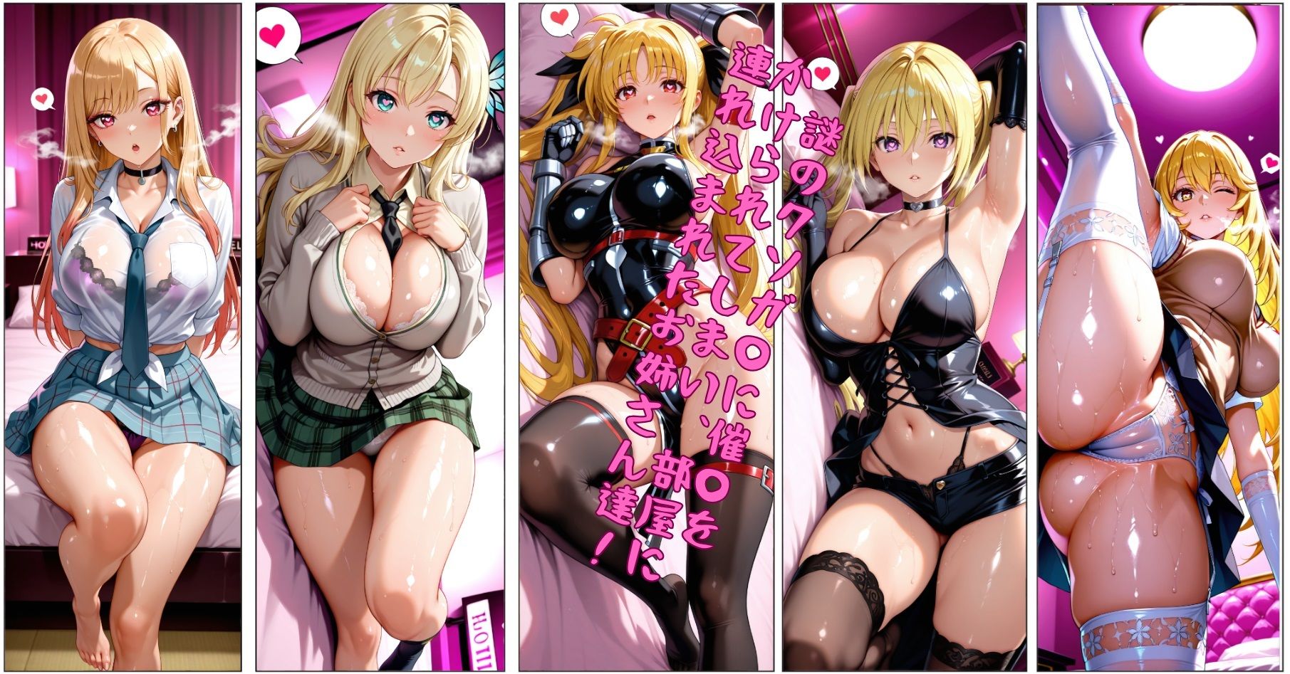 サンプル画像1:僕のえっちな金髪巨乳お姉さん達  〜えっちな金髪お姉さんは全員僕のもの〜(クソガ〇ハーレム工房) [d_646458]