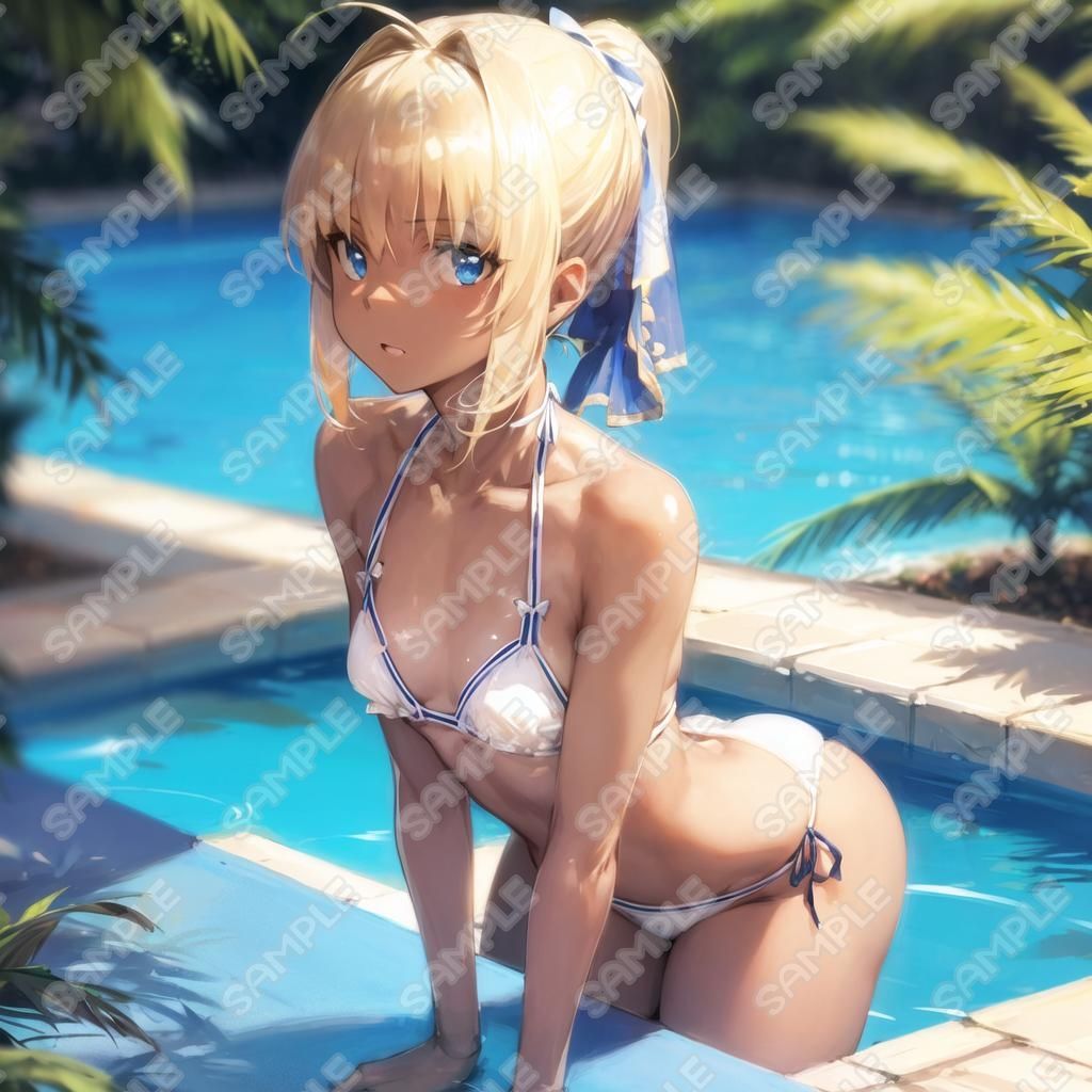 サンプル画像2:キャラフェチ  騎士王  水着（日焼け）編(フェチ工房) [d_646603]