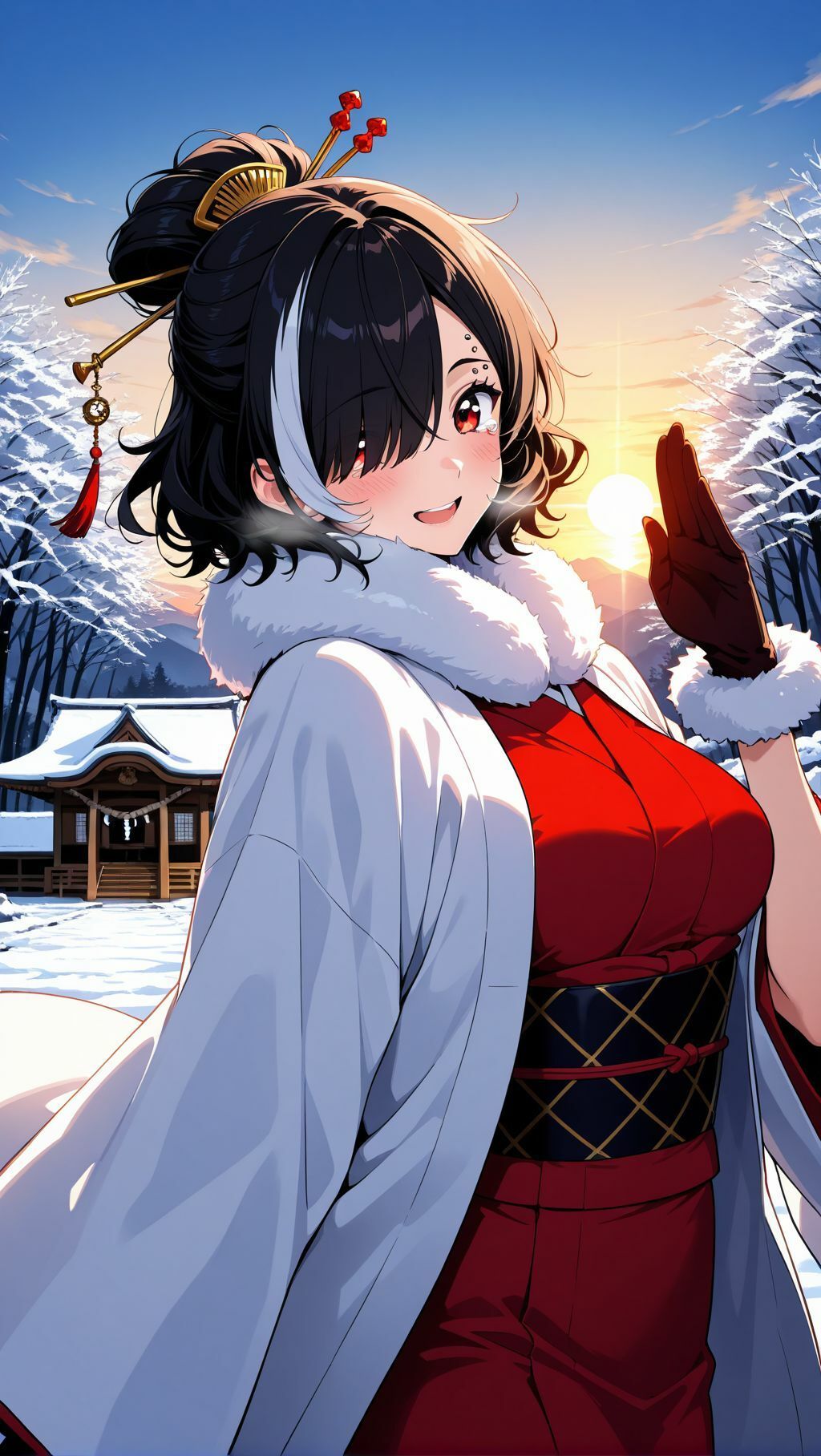 サンプル画像3:着物美人と始まりの日〜初詣〜【季節風流美女・AICG集】 EP04(銀木堂) [d_646647]