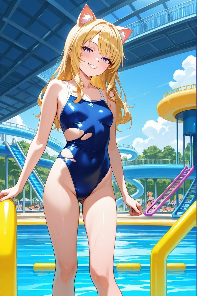 『発情したケモ娘は、濡れた水着を脱ぎたがる。』 画像1