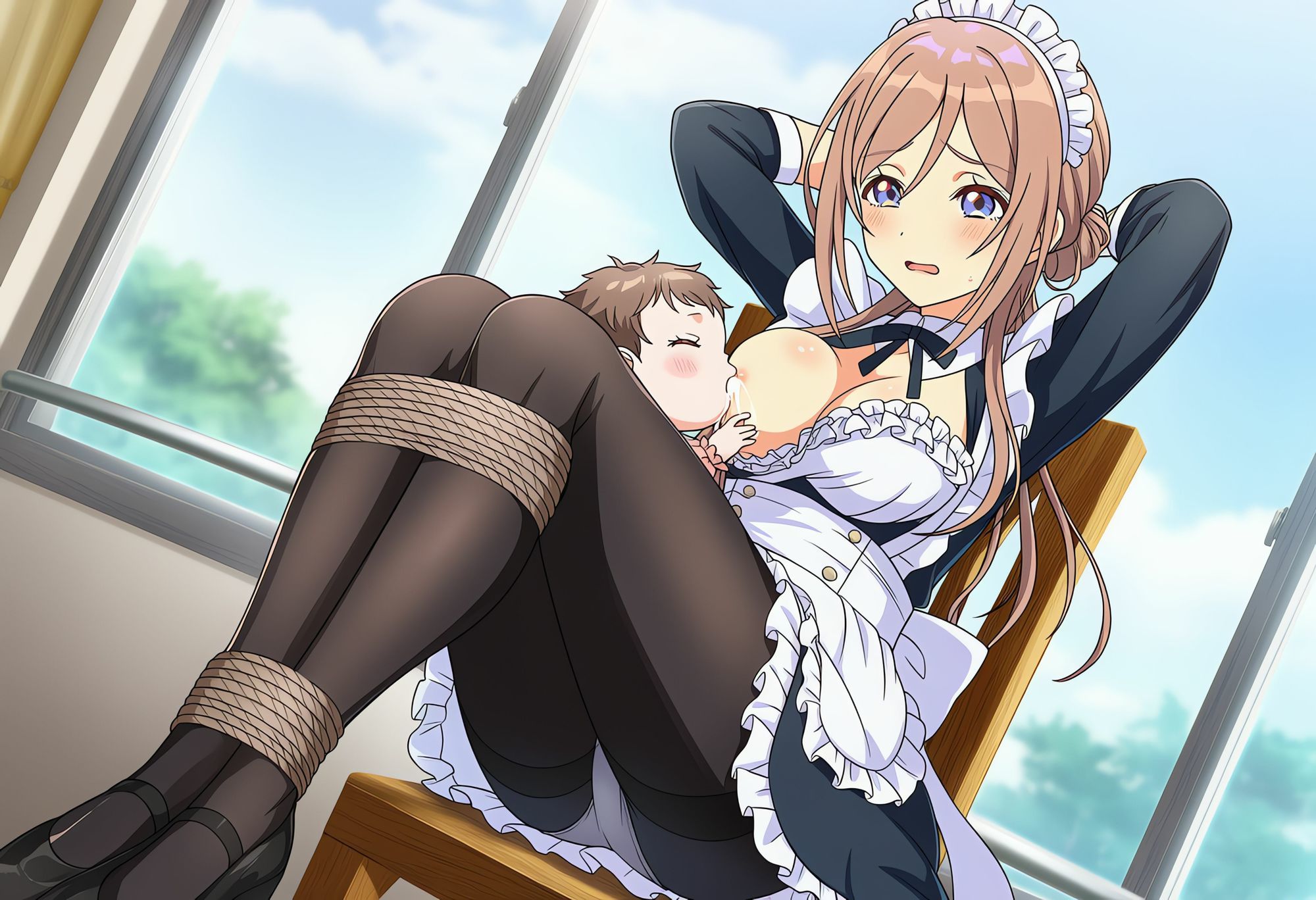 サンプル画像4:赤ちゃんに転生してアイドルのひめさきりなみのおっぱいを吸う。処女なのに母乳が出ちゃう！(ぬぎかけぱんつ) [d_646846]