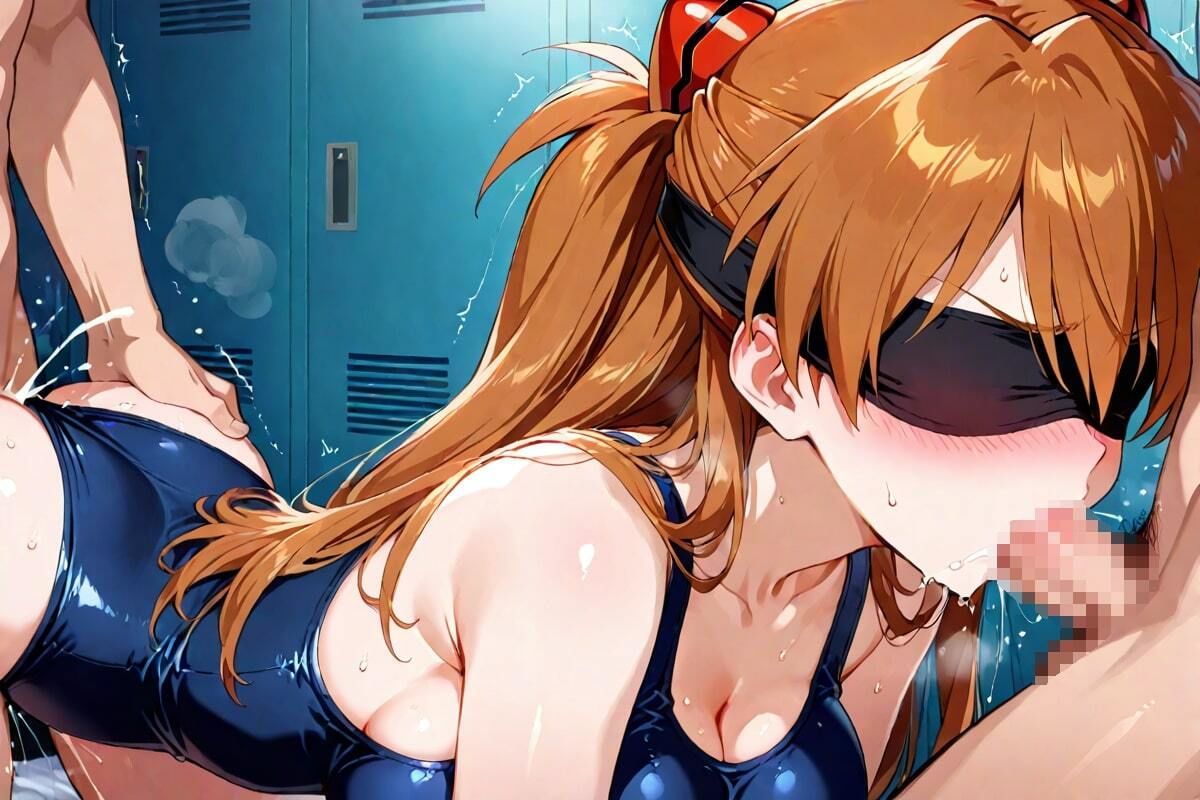 絶叫！ 巨乳ア〇カ・ラングレー 目隠し監禁 スク水編 強●フェラ 口内射精 手マン 挿入＆フェラ 中出し 文字入り50枚 合計500枚 画像7