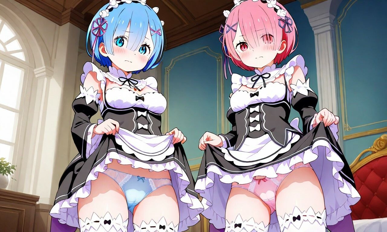 サンプル画像1:美少女メイド姉妹とのエチエチ生活(ハーレム神) [d_647229]