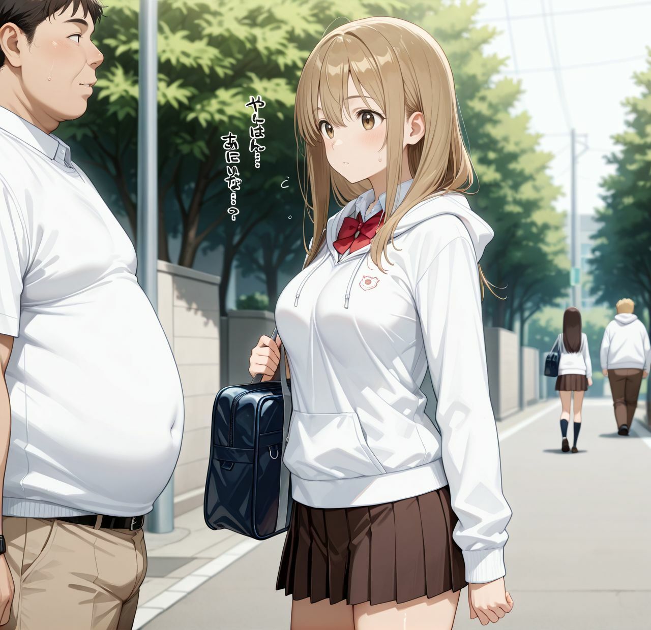 サンプル画像1:女子校生に孕ませプレス〜キモおじの種付け性指導でイキ狂うパパ活女子生徒〜(棒突きおでん) [d_647350]