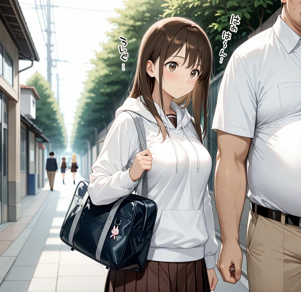 サンプル画像2:女子校生に孕ませプレス〜キモおじの種付け性指導でイキ狂うパパ活女子生徒〜(棒突きおでん) [d_647350]