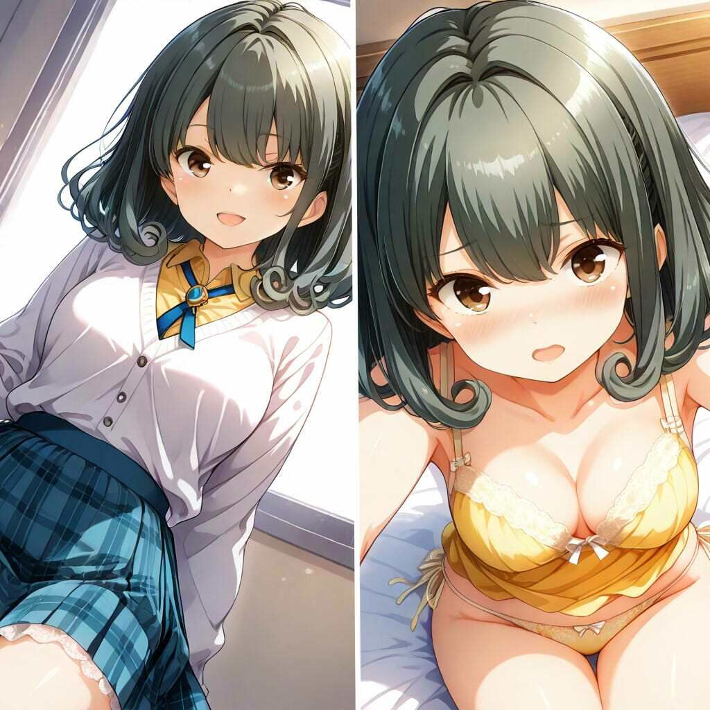 サンプル画像1:ガルフレ（仮）シチュCG集3  りさ＋睦＋るい＋CG集（制服）(Black and White) [d_647509]