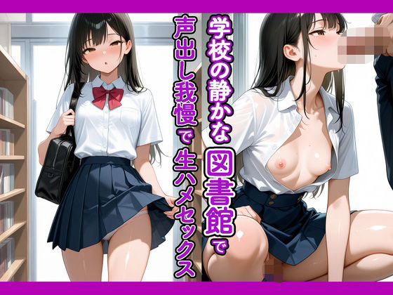 学校の静かな図書館でスリル満点声出し我慢で生ハメセックス