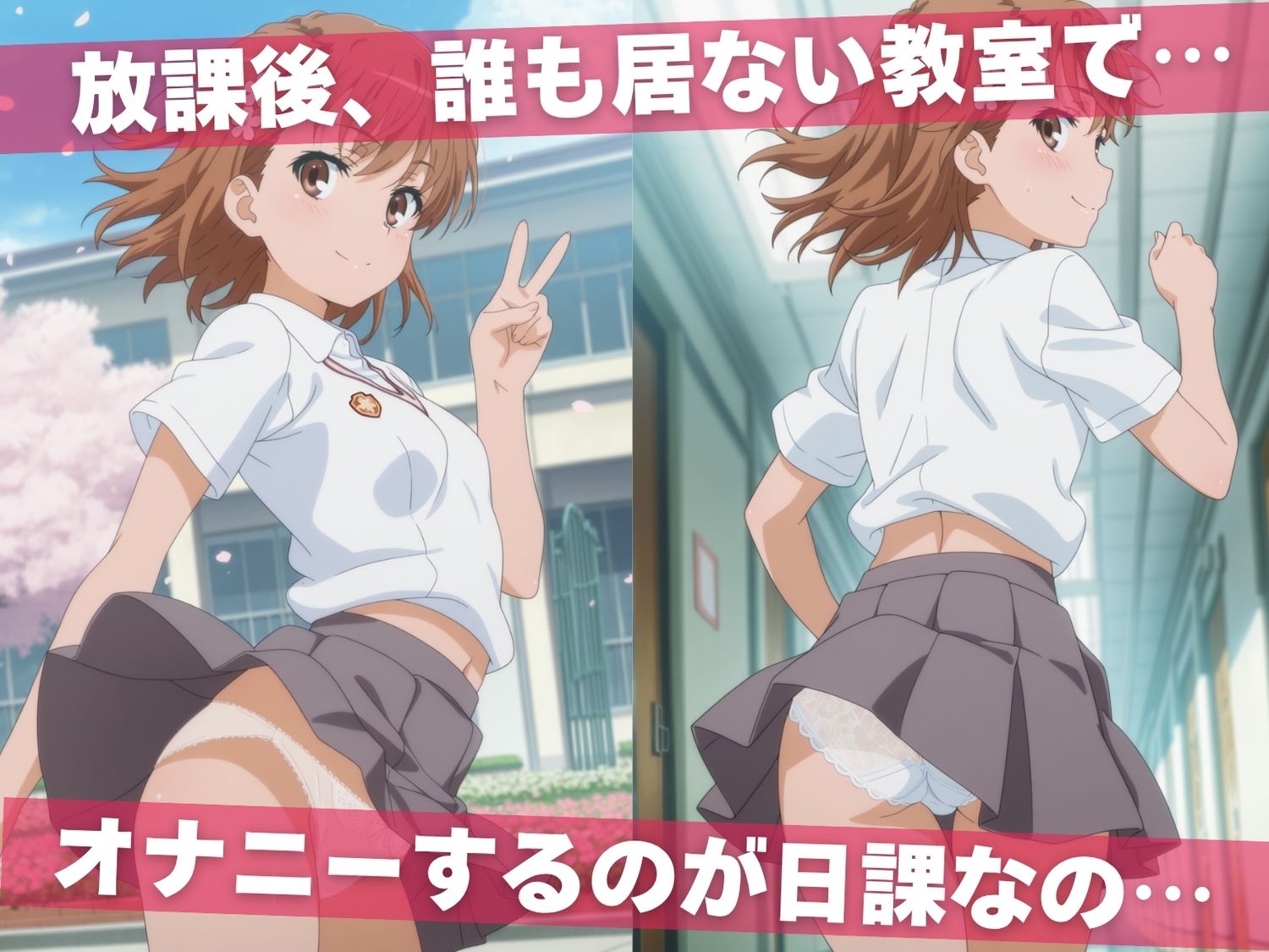 オナニー覗かれ、寝取られて と●る科学の超電磁砲 〜 学校編 〜 おじさんに暴かれた秘密 画像1