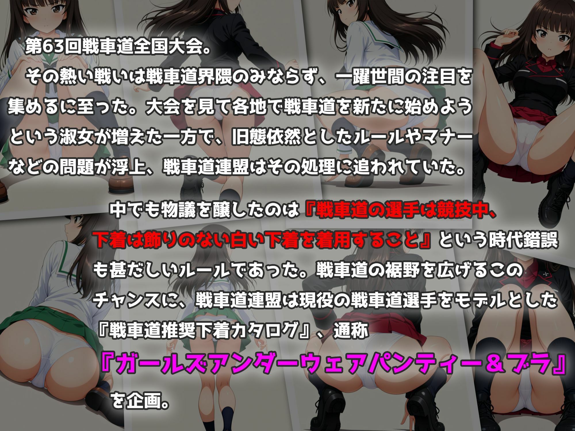 サンプル画像1:Girls underwear panties and bra 西住流家元 ＋ おまけ編(令和の池田亀太郎) [d_647747]