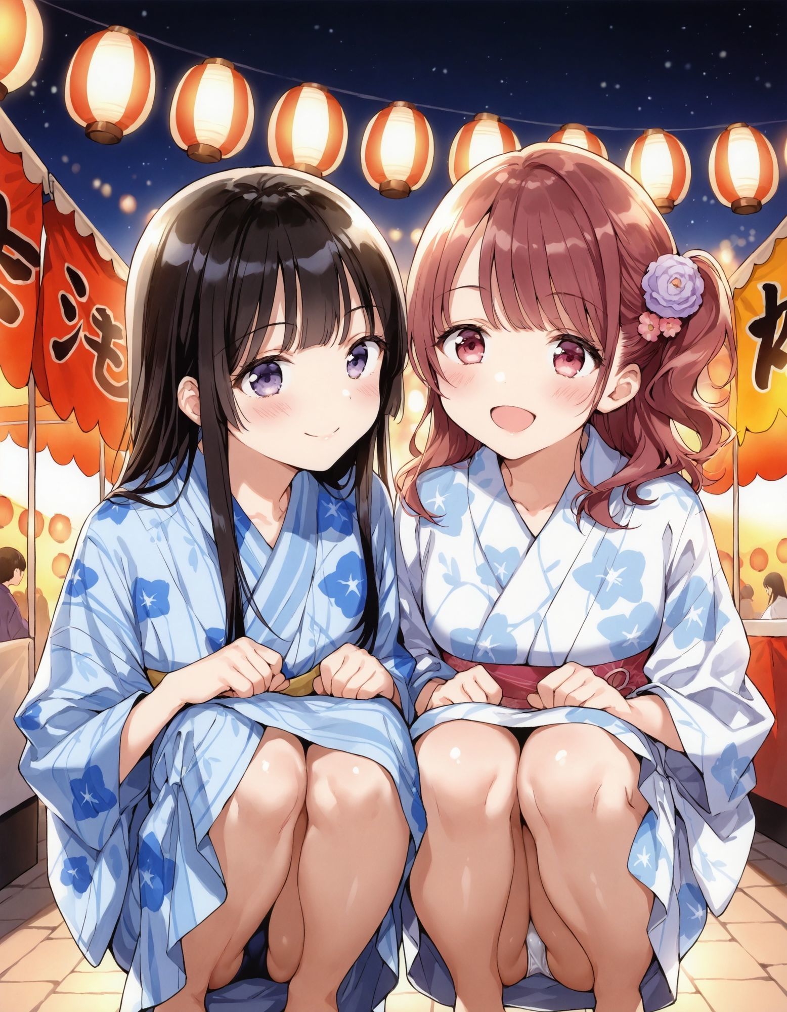 浴衣でしゃがみパンチラ2 画像1