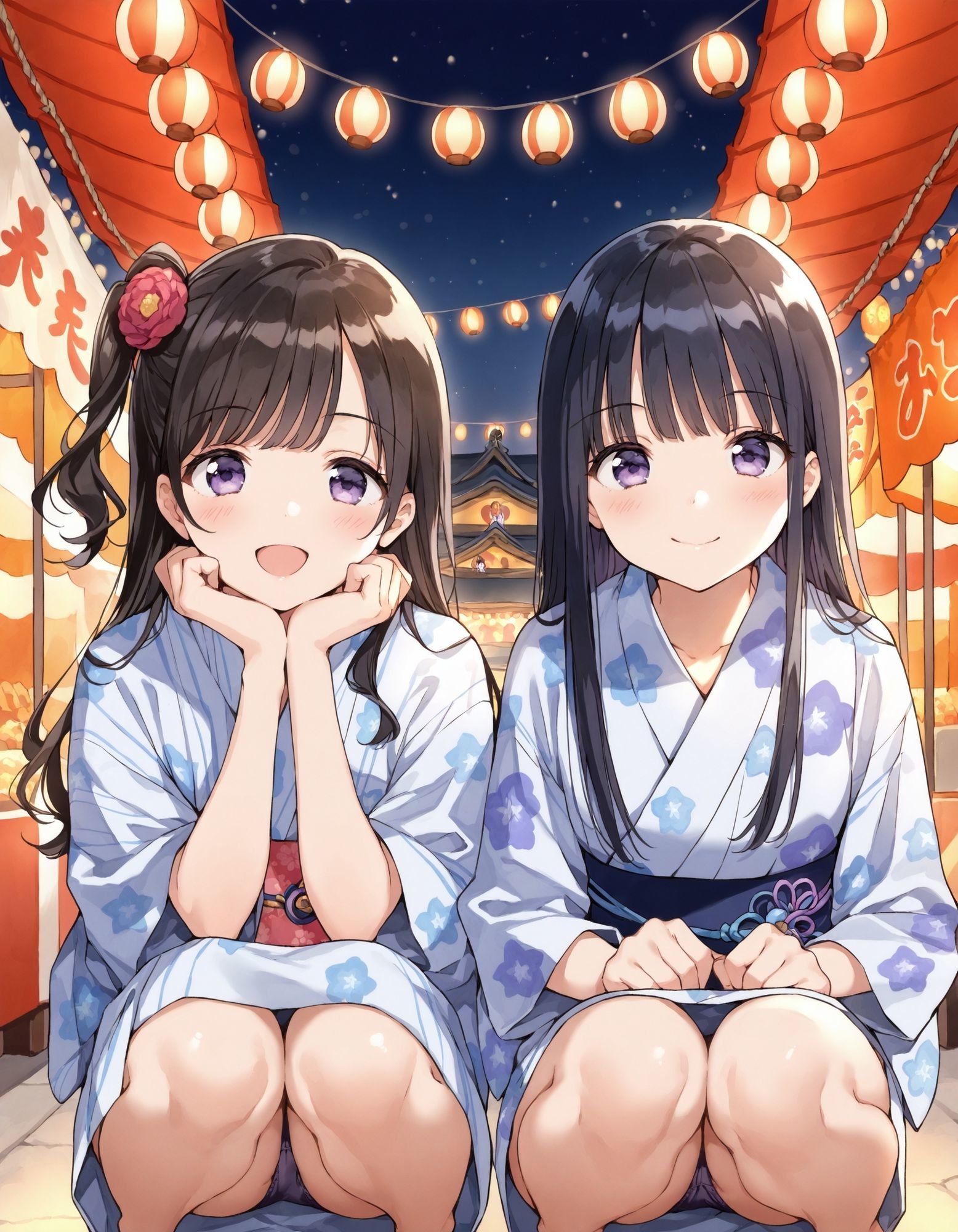 浴衣でしゃがみパンチラ2 画像2