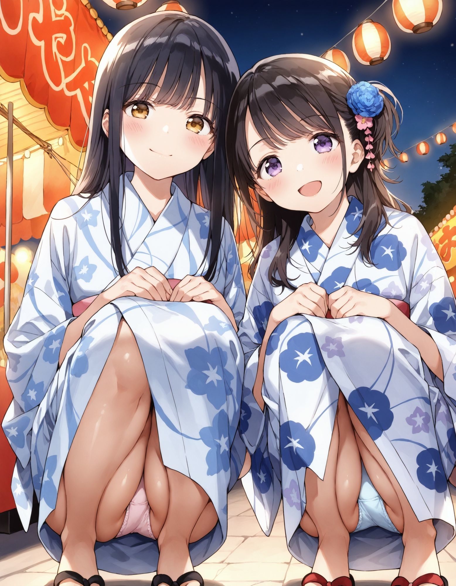 浴衣でしゃがみパンチラ2 画像3