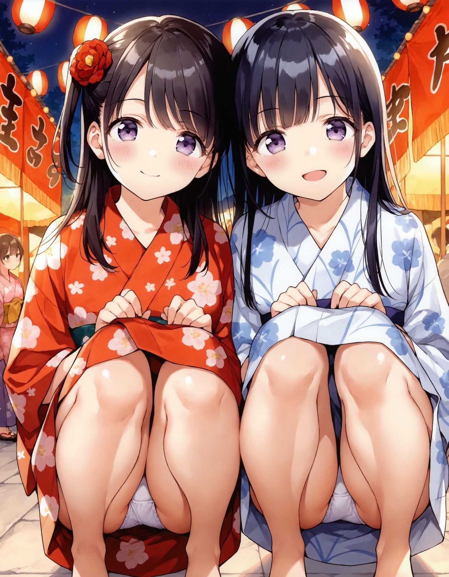 浴衣でしゃがみパンチラ2 画像6