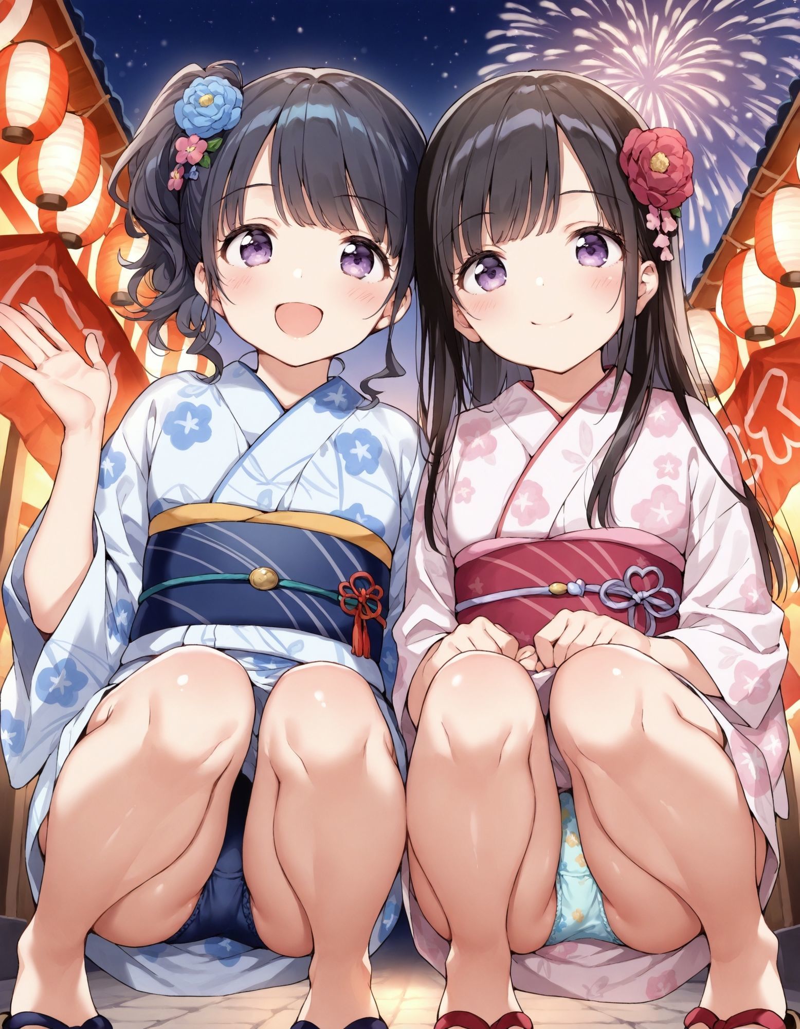 浴衣でしゃがみパンチラ2 画像7