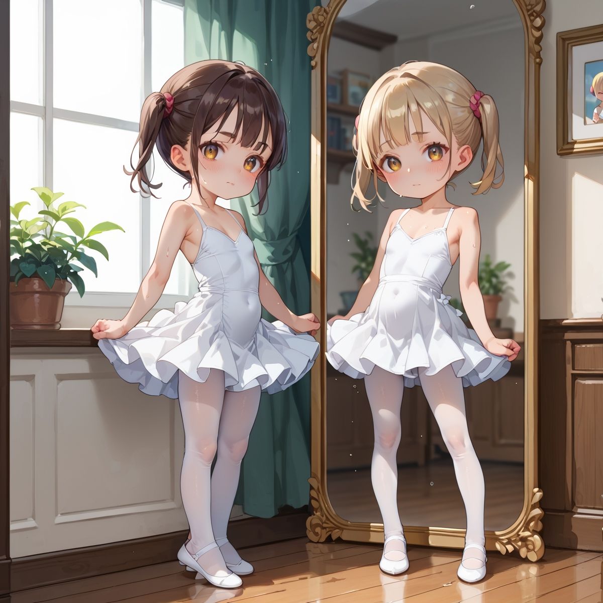 【ろんりぃちゅっぷりん】汗の粒が指を伝いぴと…ぬちゅ…くちゅ…といやらしい汁の音『バレエ教室の裏稽古〜じわっとぬれちゃうレオタードの秘密〜』3