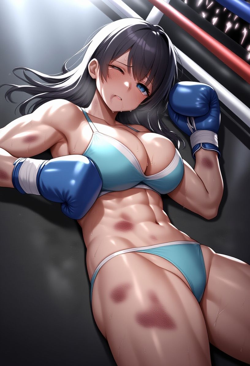 女子ボクシング美少女AIイラストコレクション4 ダウンポーズ編 画像1