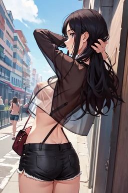おっぱい丸見え!通りすぎる人の視線を感じながらノーブラ散歩 画像1