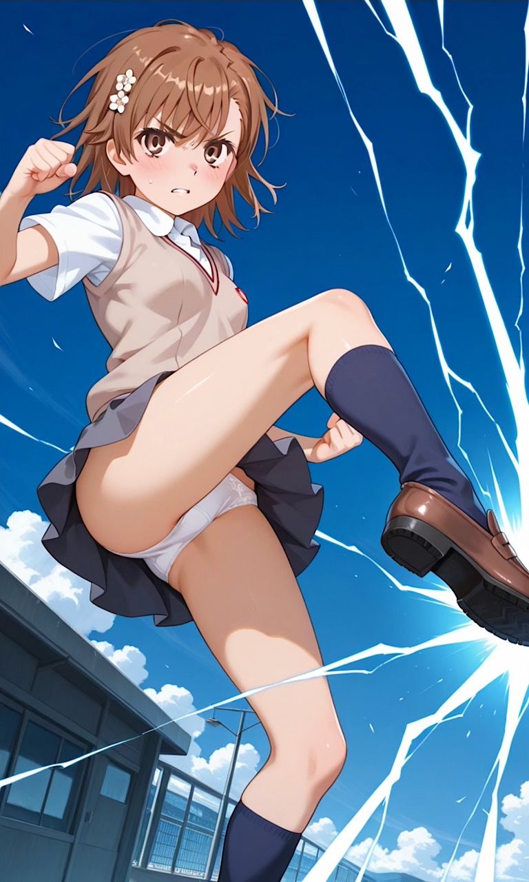 サンプル画像3:御坂美◯【とあるパンツの丸見屈辱（センシティブ）】(紺のソックス) [d_648525]