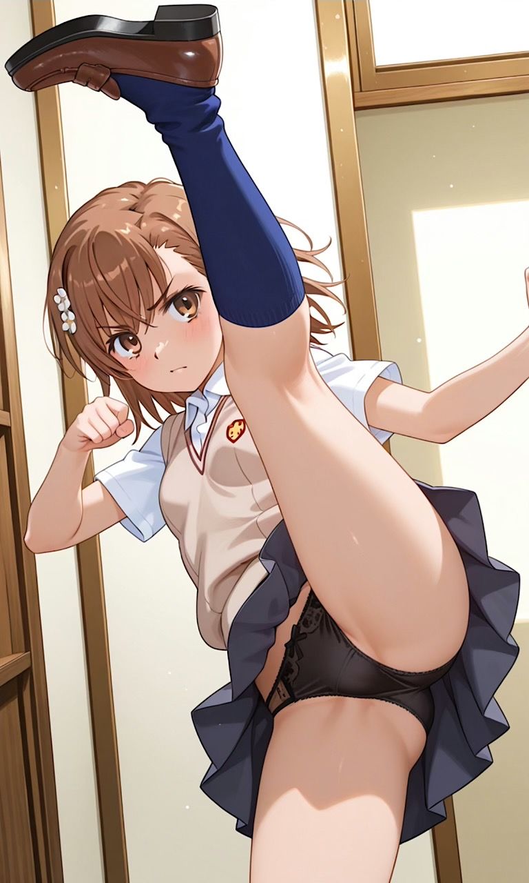 御坂美◯【とあるパンツの丸見屈辱(センシティブ)】 画像9