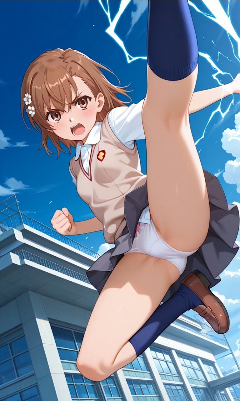 御坂美◯【とあるパンツの丸見屈辱(センシティブ)】 画像10