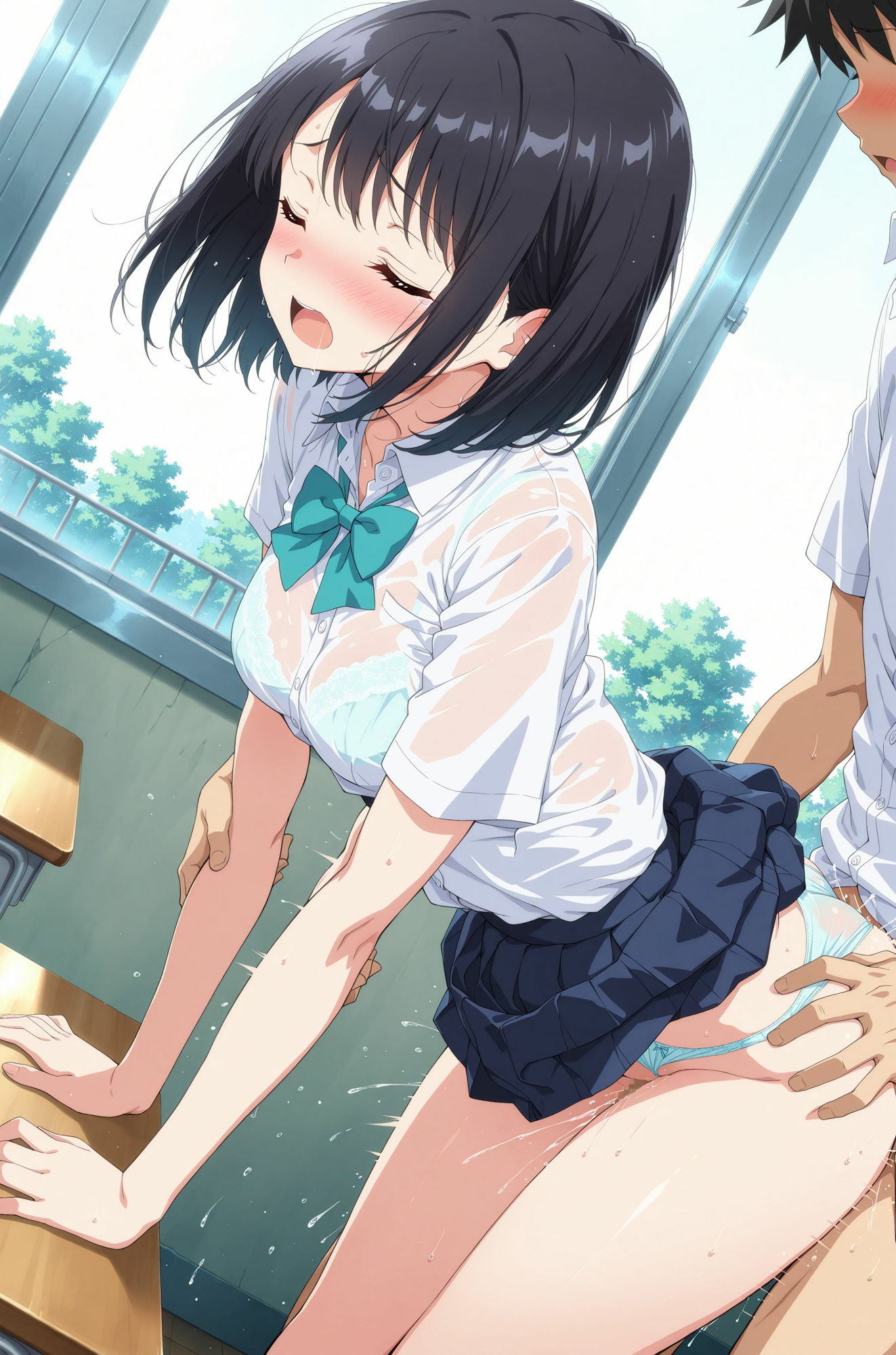 はじめてチ〇コを見た委員長と種付けセックスした 画像3
