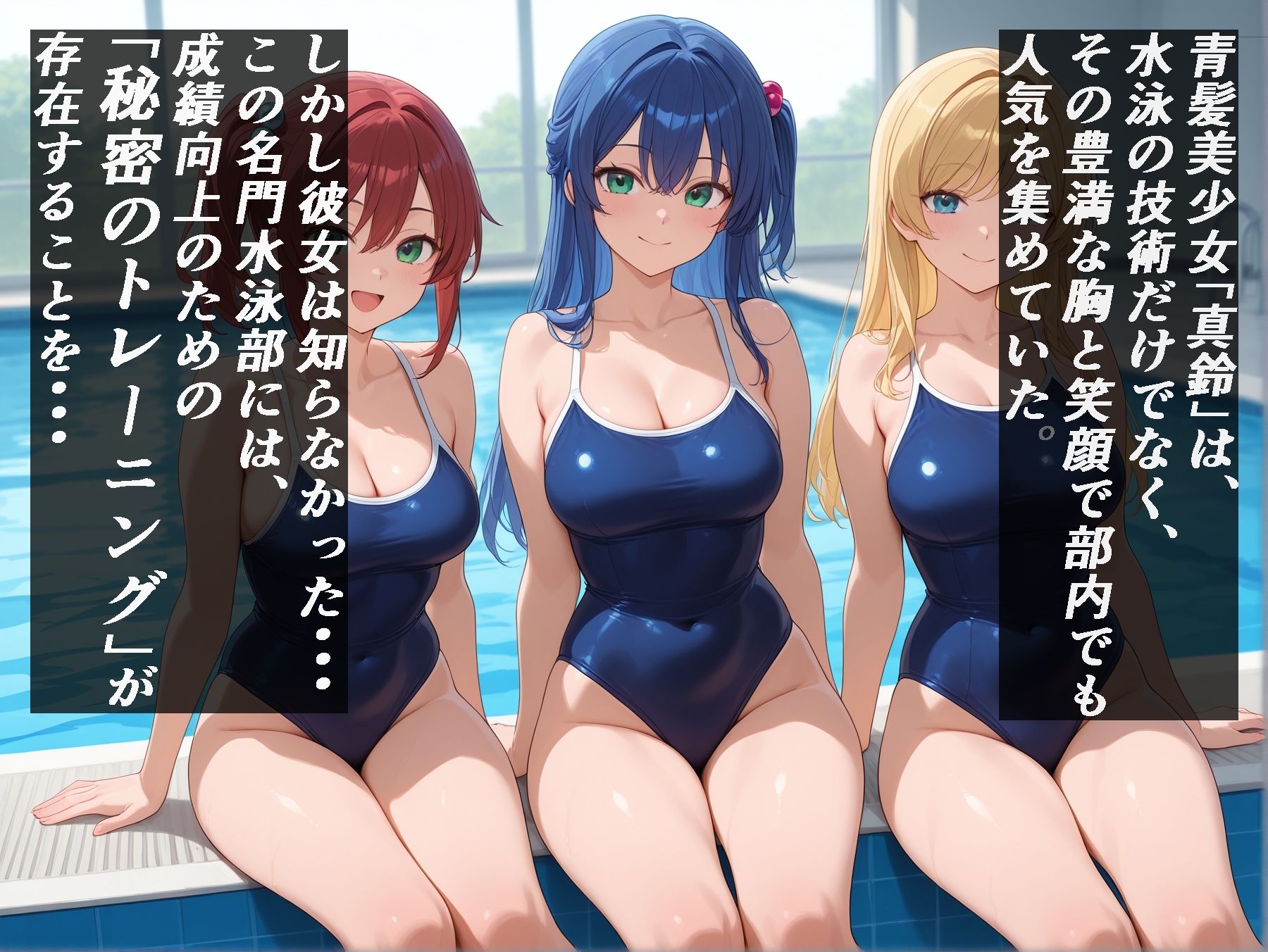 サンプル画像1:【高画質・500枚・セリフ入有】性処理学院 水泳部編 巨乳水泳部員が性処理当番になった日(JKクリエイター) [d_648687]