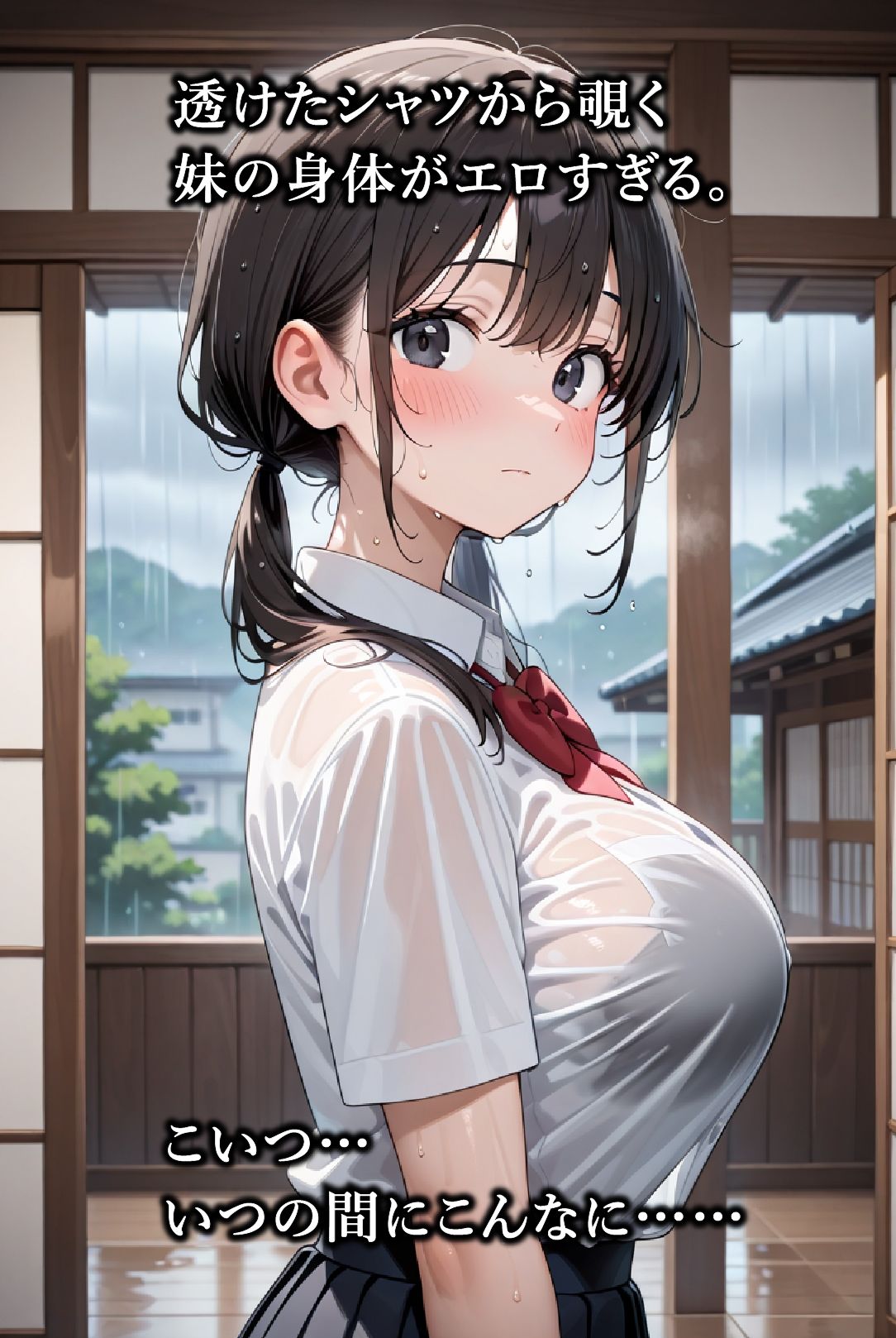 雨宿り妹 びしょ濡れ中 画像3