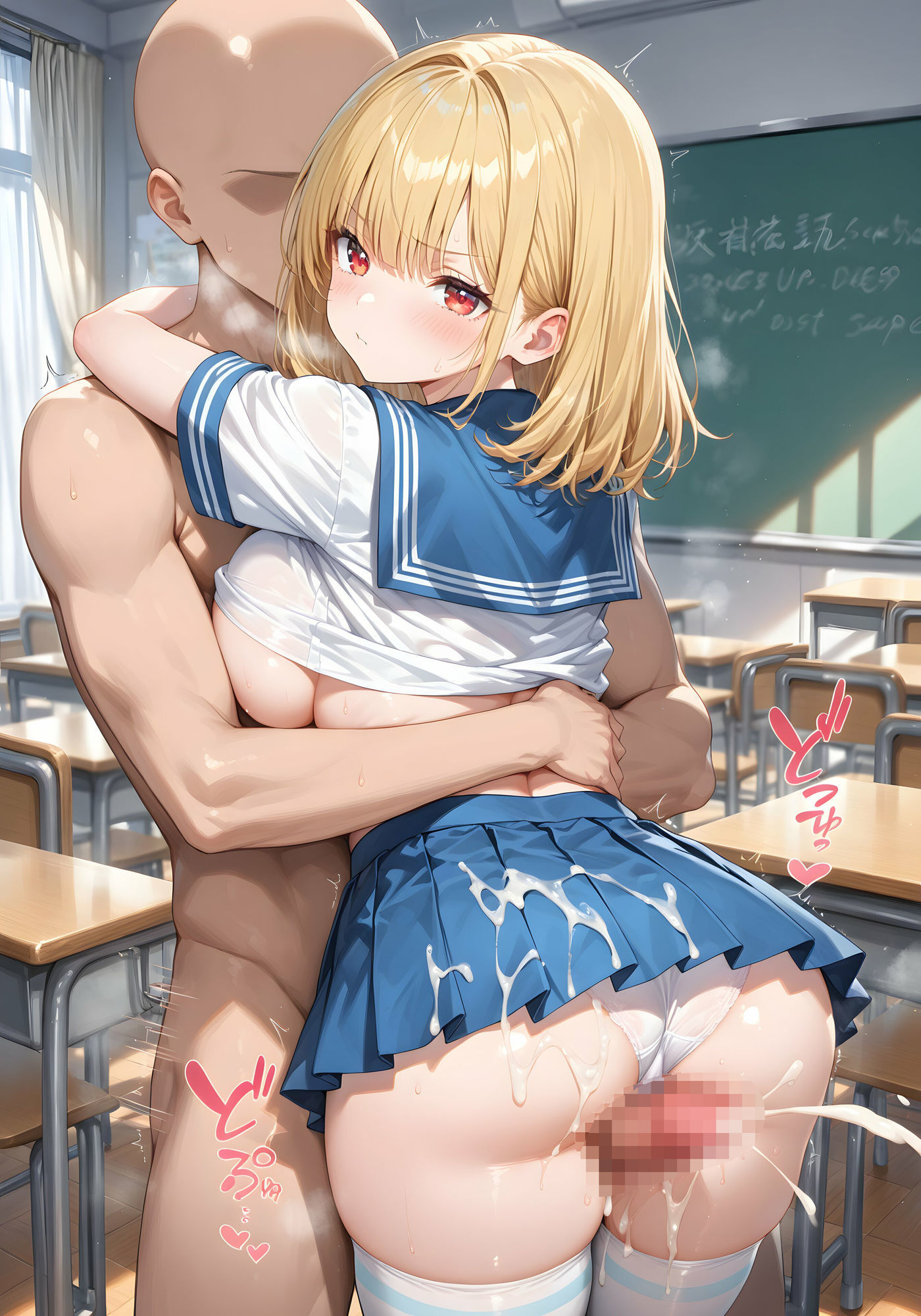 超ミニスカ女学園6〜パンツ丸見えのセクシーセーラー服JK達にセクハラしたり、ぶっかけたり、チ〇ポのお世話してもらうイラスト集〜8