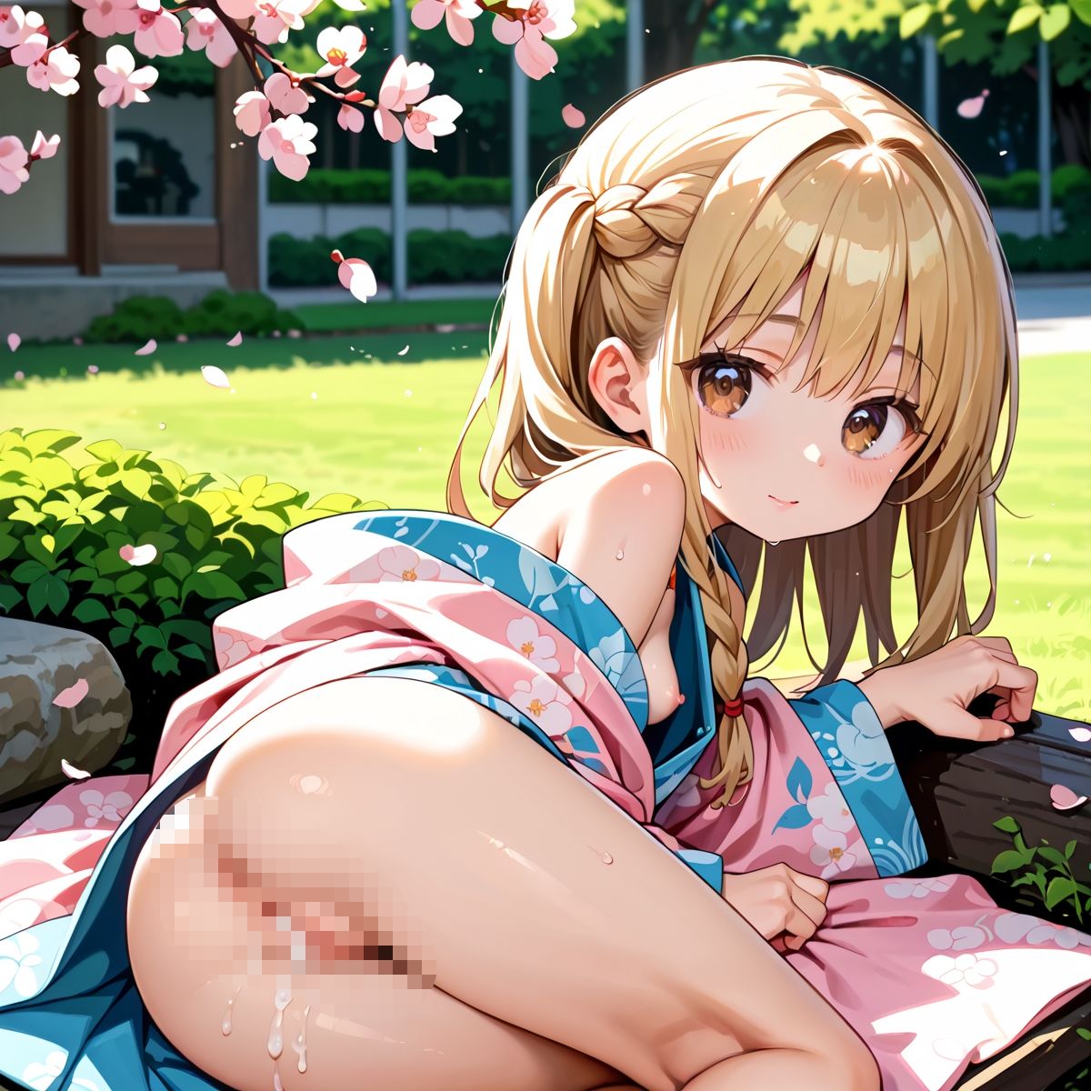 サンプル画像1:昼桜のもと、不意に帯がほどける予感？page.2(プリズムK) [d_649889]