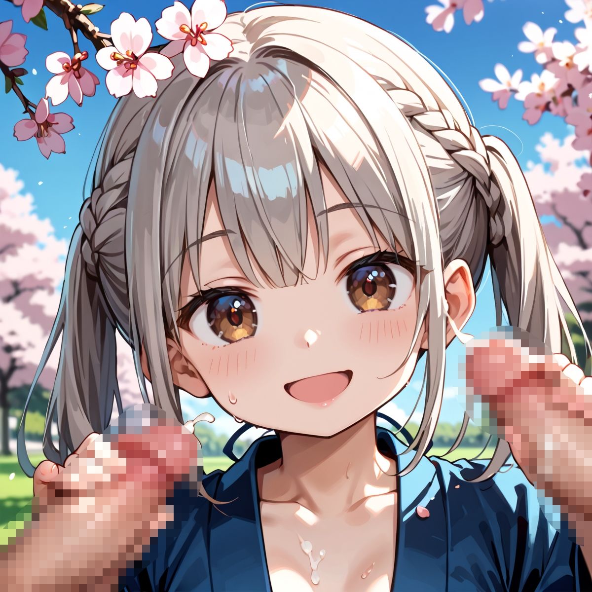 昼桜のもと、不意に帯がほどける予感?page.2 画像2