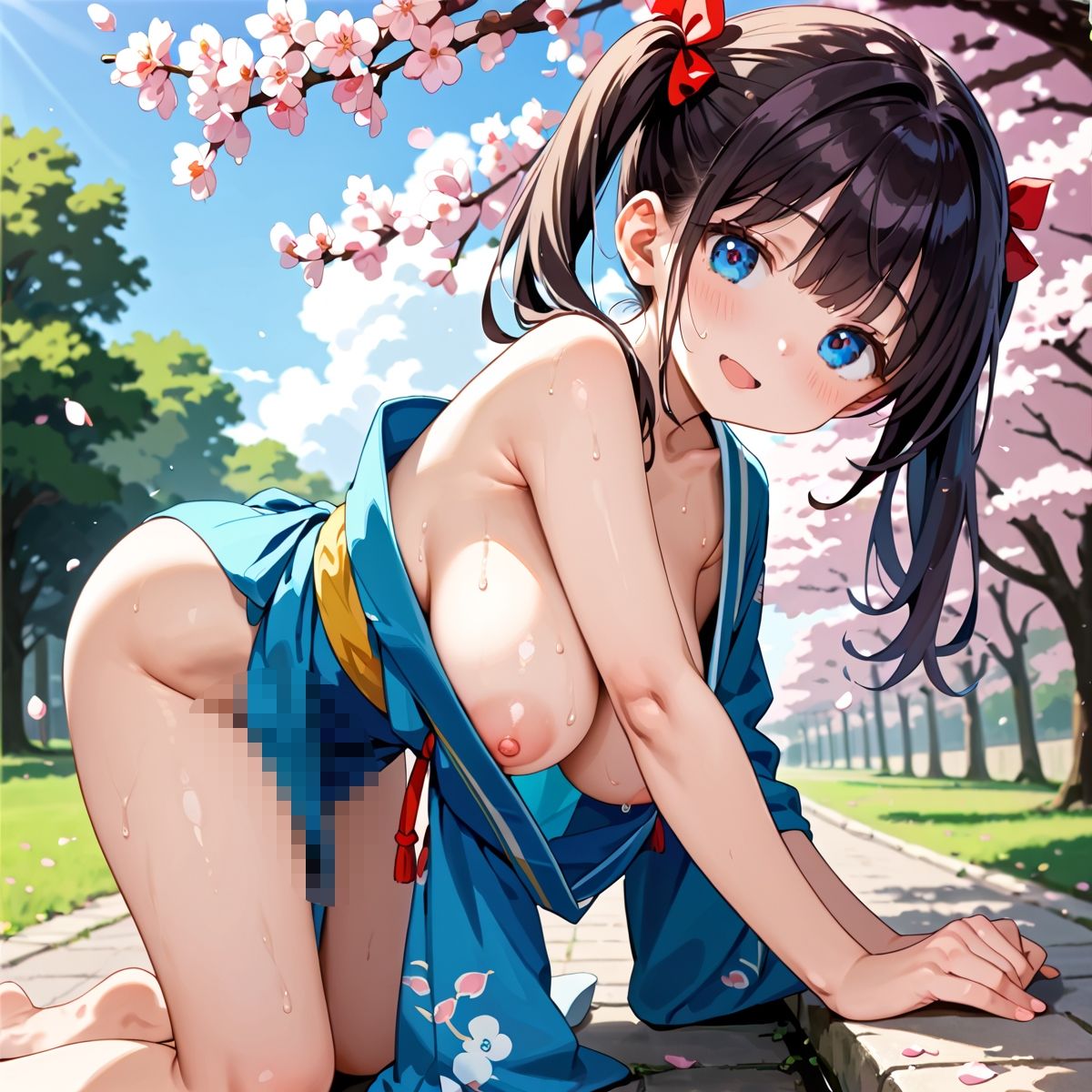 サンプル画像6:昼桜のもと、不意に帯がほどける予感？page.2(プリズムK) [d_649889]