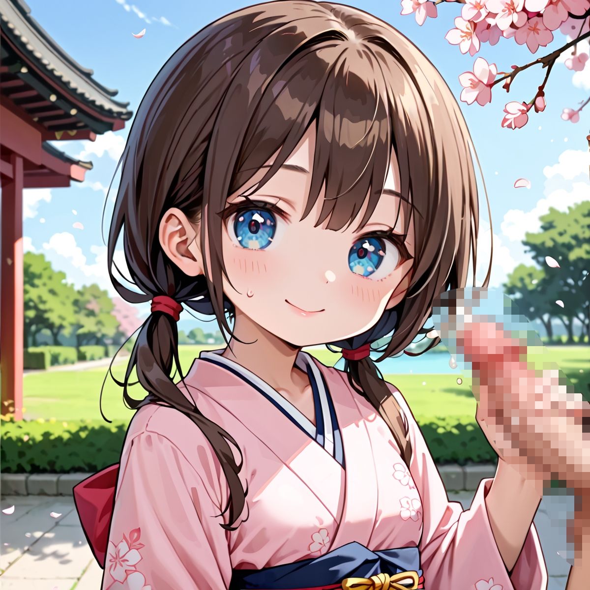 サンプル画像4:昼桜のもと、不意に帯がほどける予感？page.4(プリズムK) [d_649897]