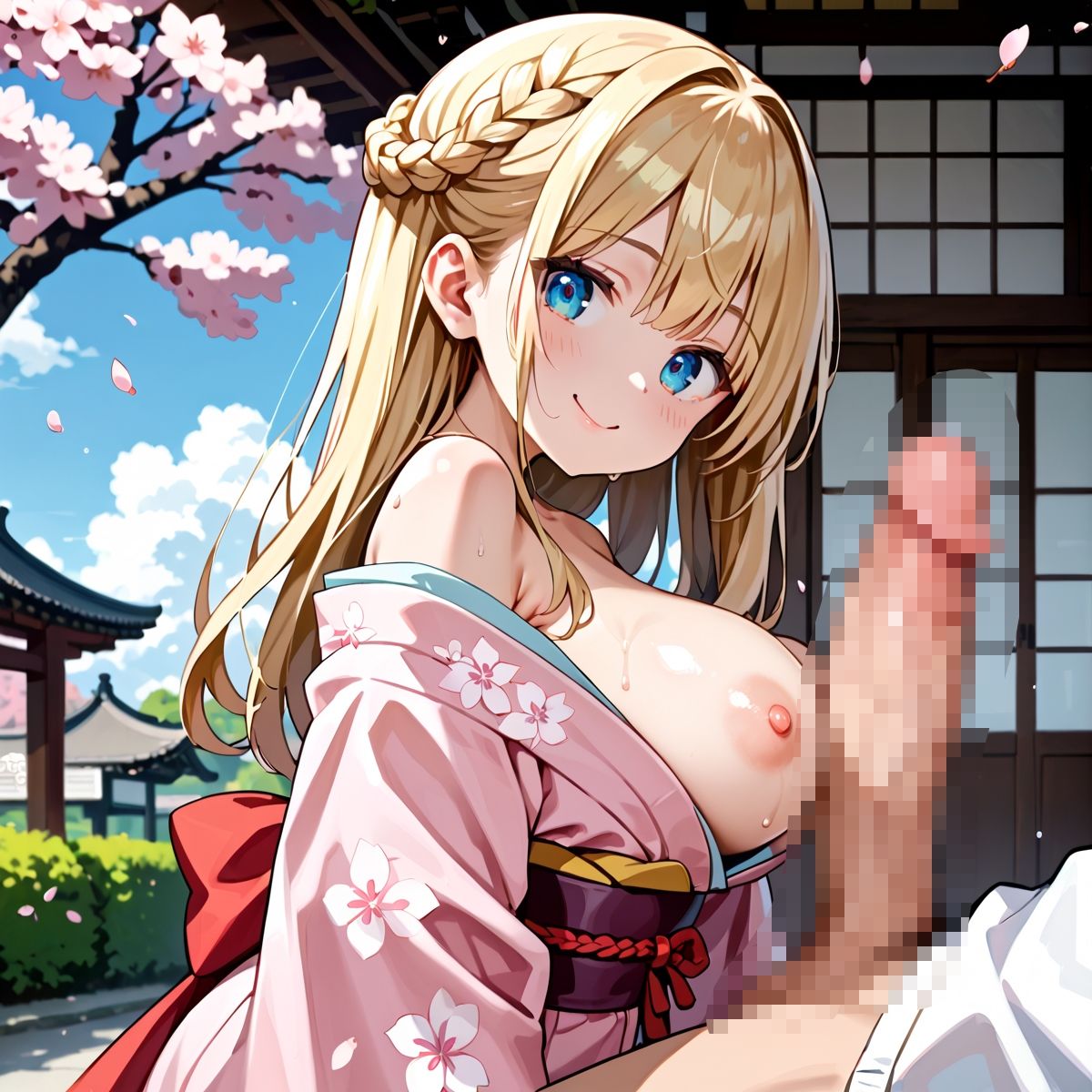 サンプル画像5:昼桜のもと、不意に帯がほどける予感？page.5(プリズムK) [d_649901]