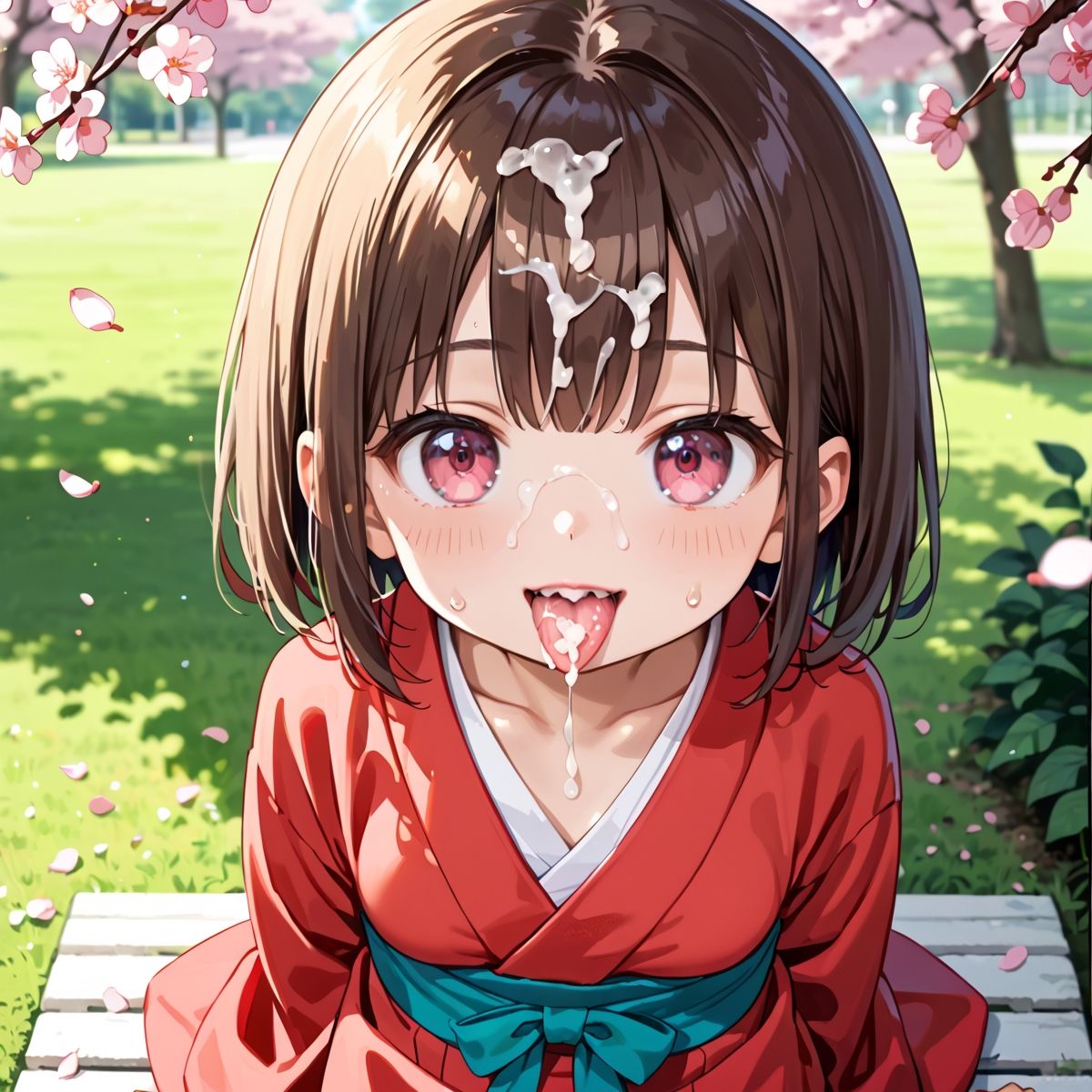 昼桜のもと、不意に帯がほどける予感？page.7 画像1