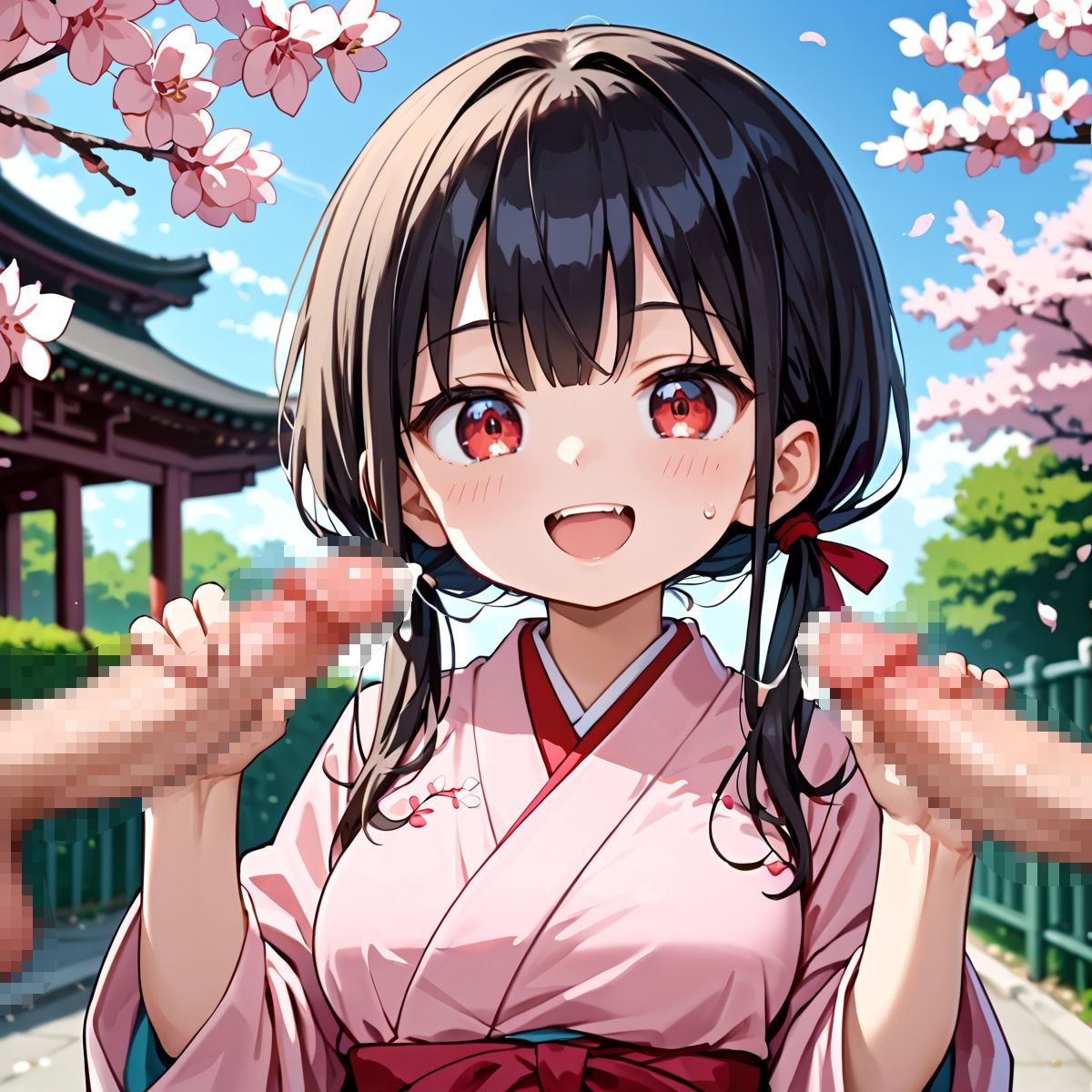 サンプル画像3:昼桜のもと、不意に帯がほどける予感？page.8(プリズムK) [d_649911]