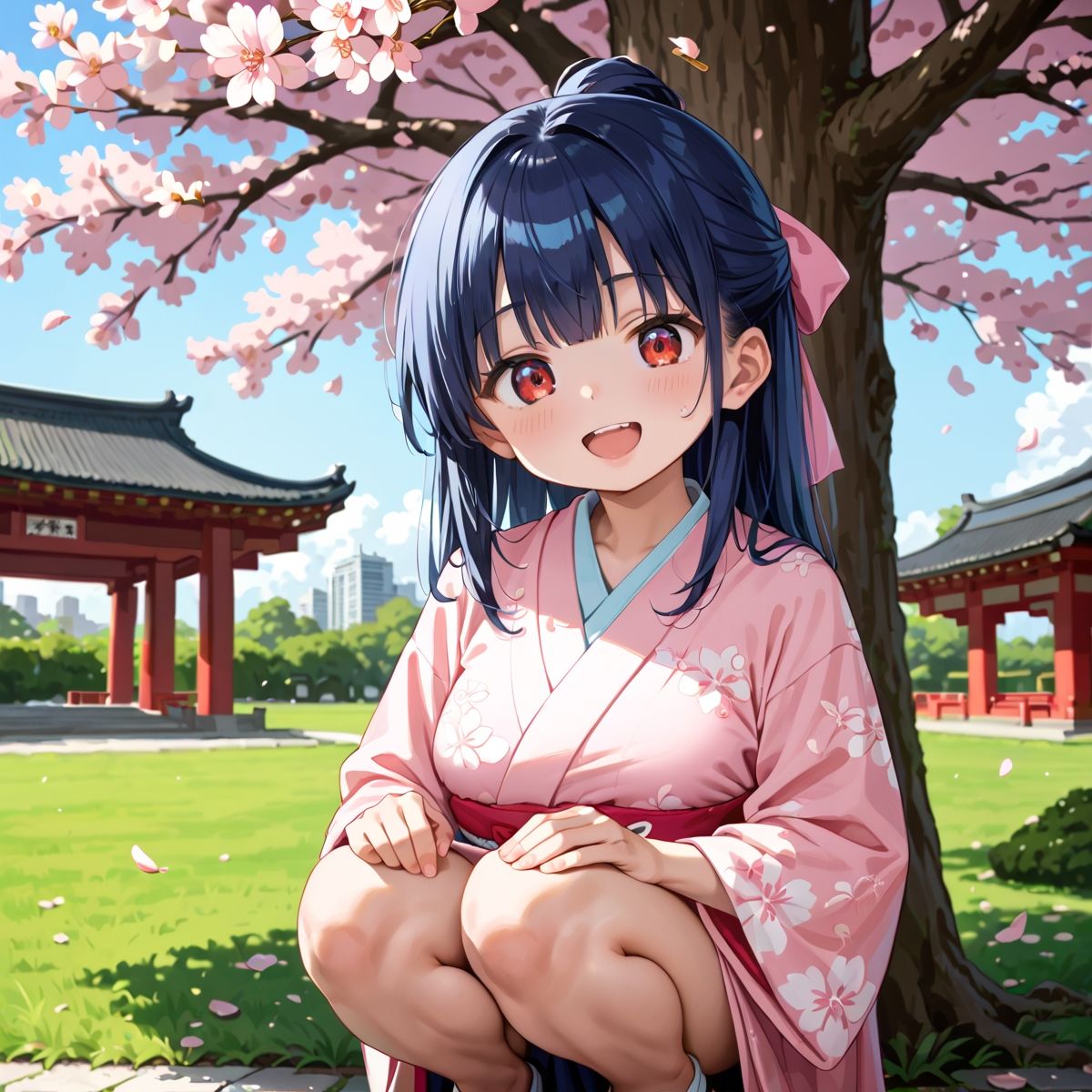 昼桜のもと、不意に帯がほどける予感?page.84