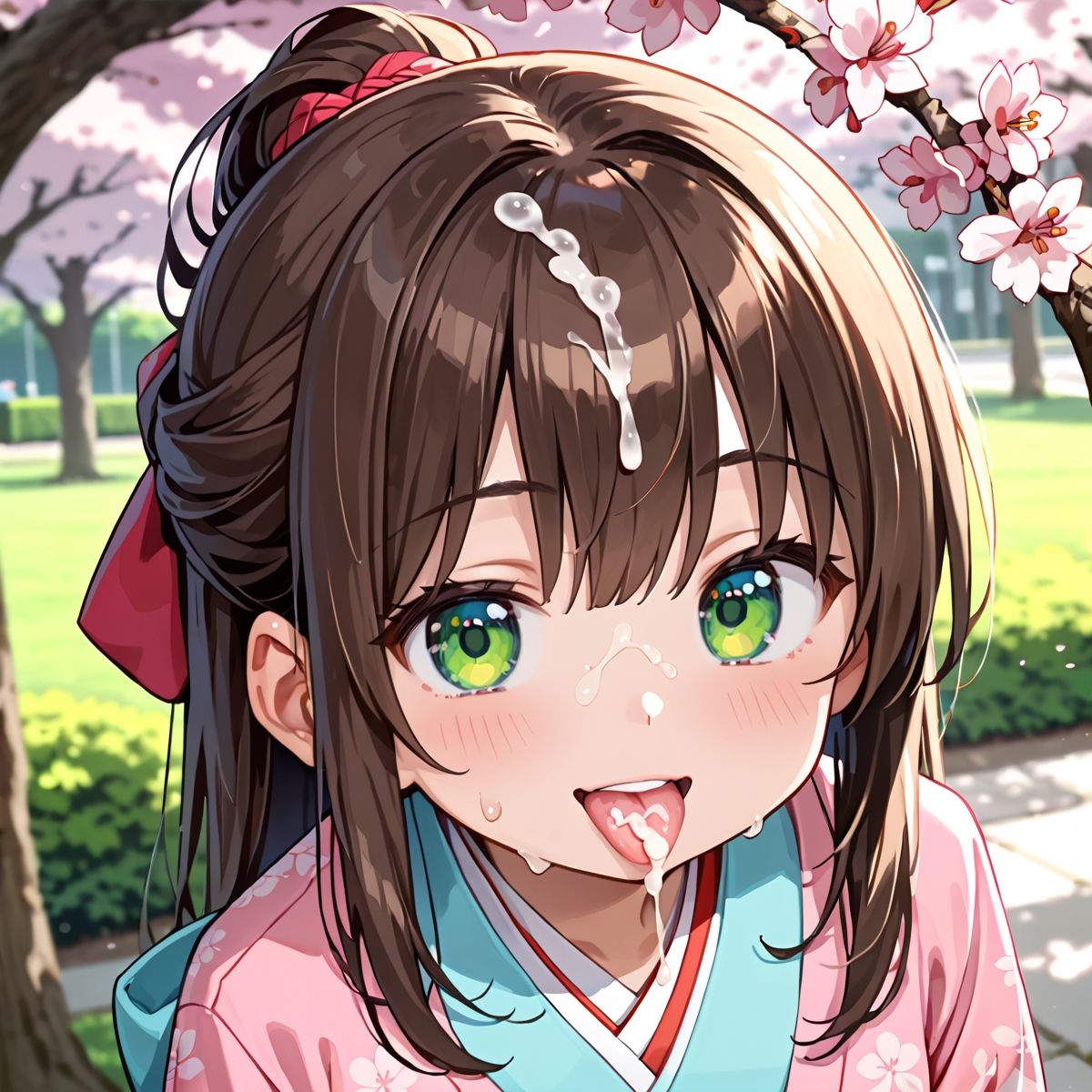 サンプル画像6:昼桜のもと、不意に帯がほどける予感？page.8(プリズムK) [d_649911]