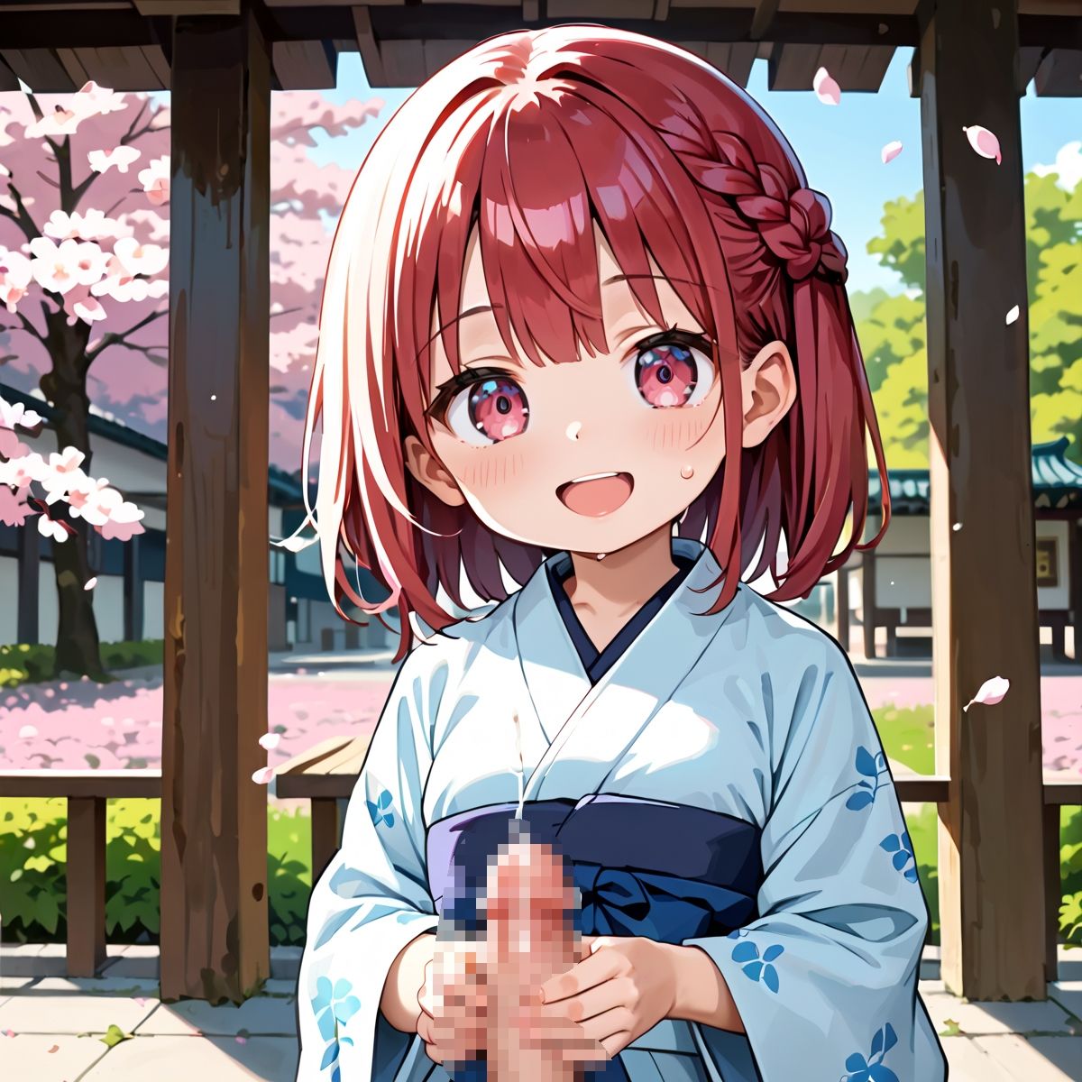 昼桜のもと、不意に帯がほどける予感?page.97