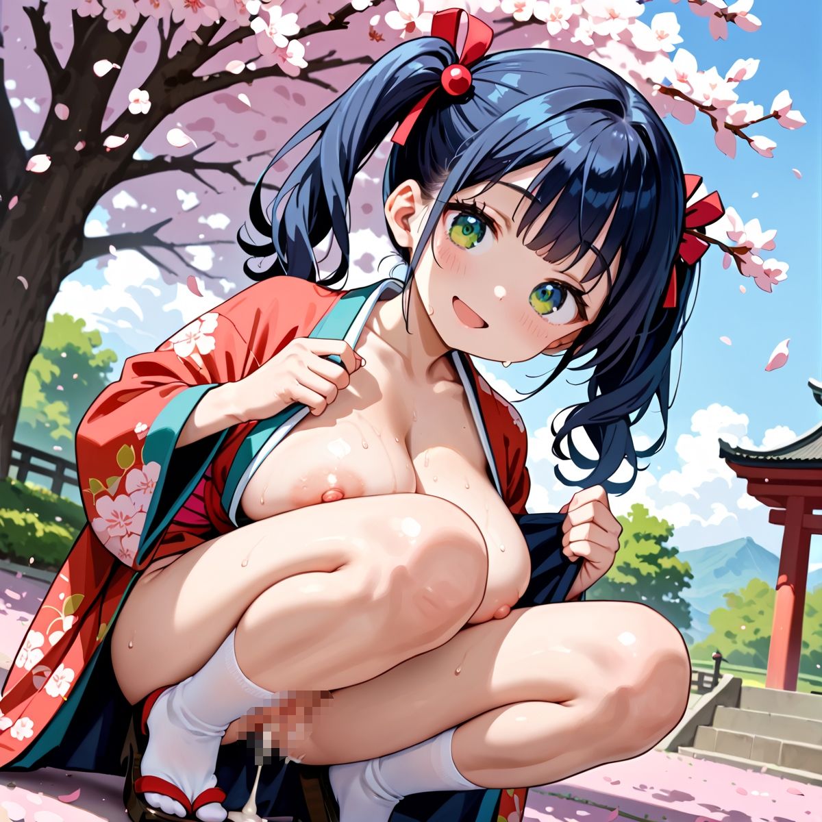 サンプル画像1:昼桜のもと、不意に帯がほどける予感？page.10(プリズムK) [d_649921]