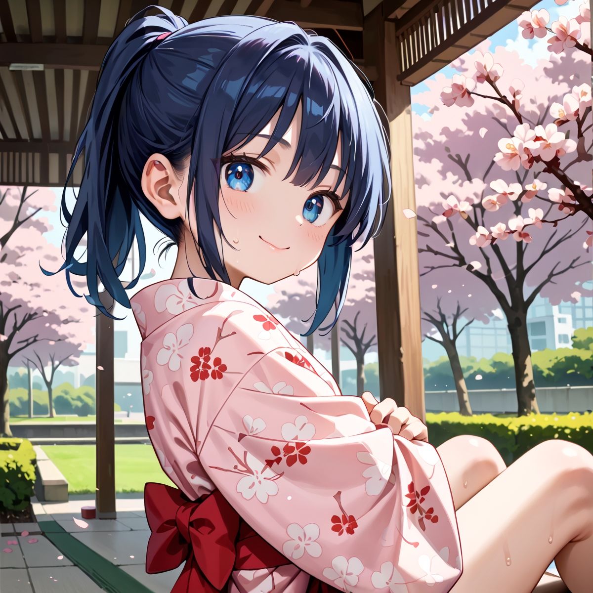 昼桜のもと、不意に帯がほどける予感?page.11 画像1