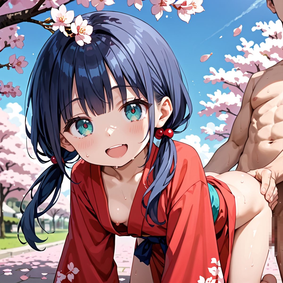 サンプル画像4:昼桜のもと、不意に帯がほどける予感？page.11(プリズムK) [d_649922]