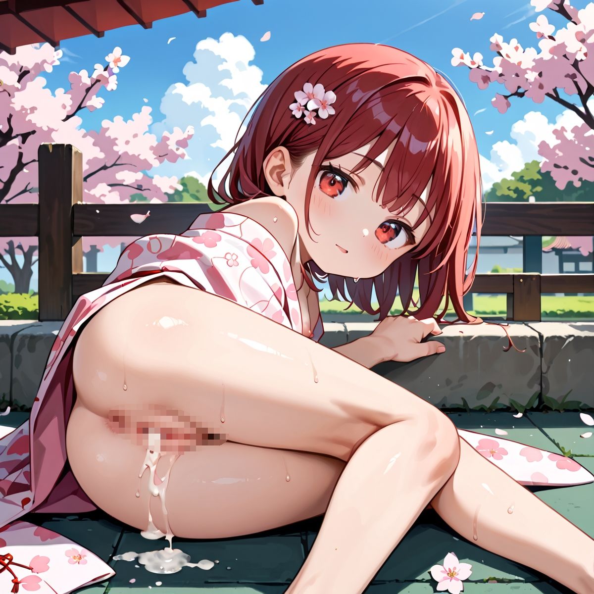 サンプル画像3:昼桜のもと、不意に帯がほどける予感？page.14(プリズムK) [d_649934]