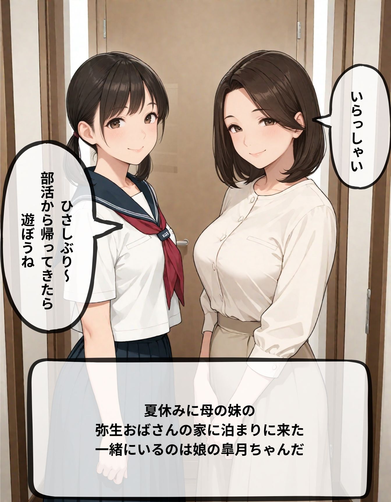 夏休み親戚の家で初体験 弥生おばさん編 えいあいにじ エロ画像2